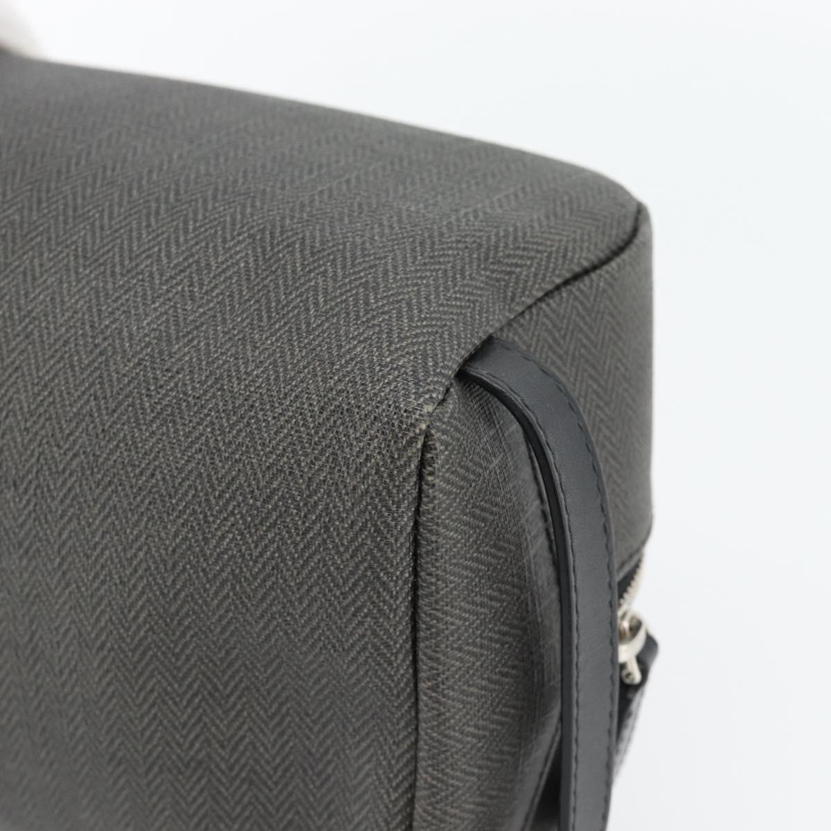 BVLGARI Clutch Bag PVC Gray Silver Auth 182460A
