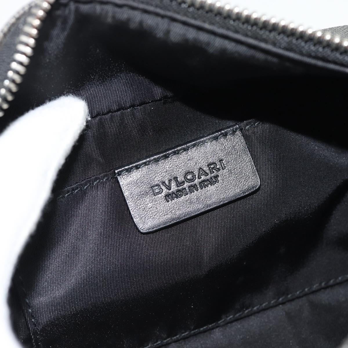 BVLGARI Clutch Bag PVC Gray Silver Auth 182460A