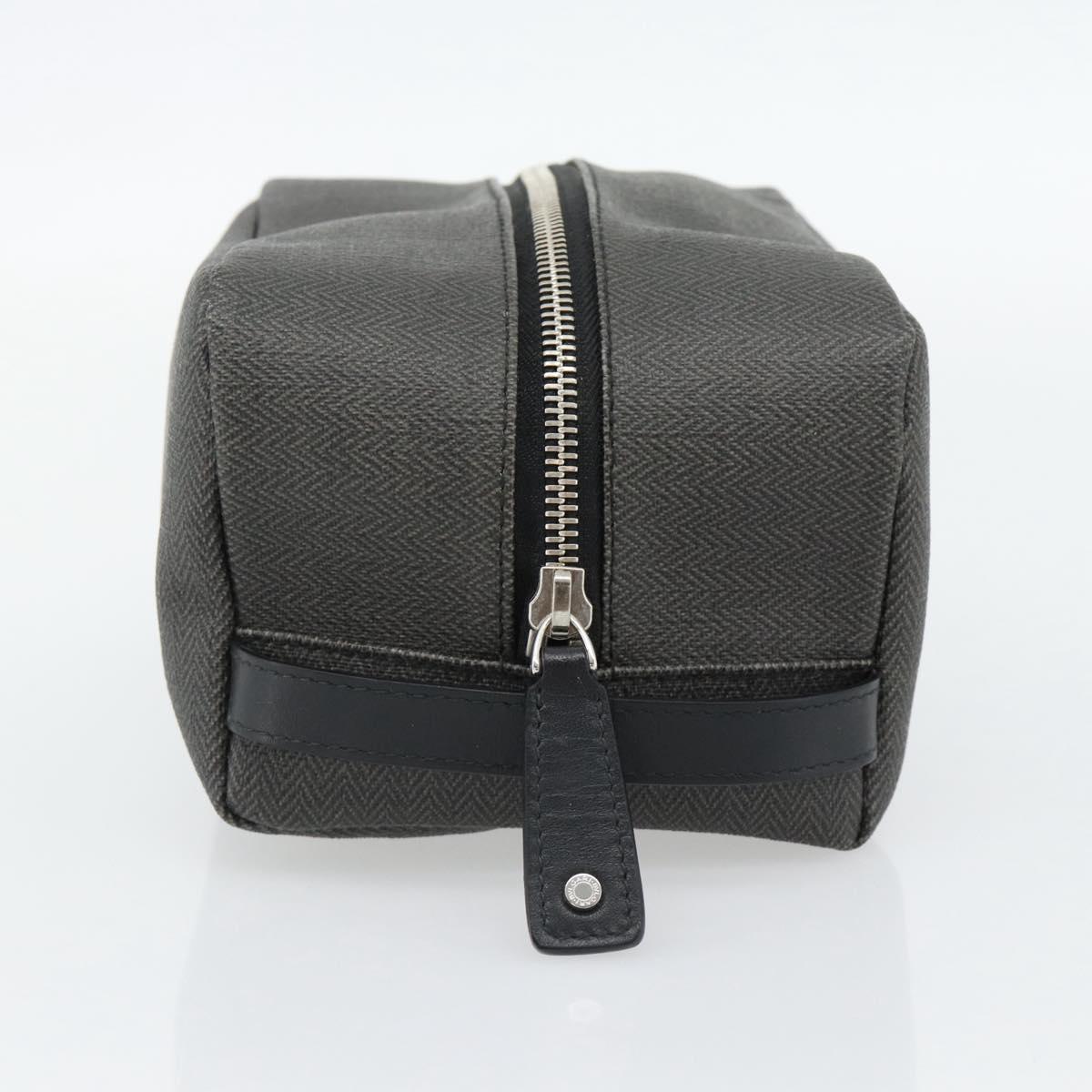 BVLGARI Clutch Bag PVC Gray Silver Auth 182460A