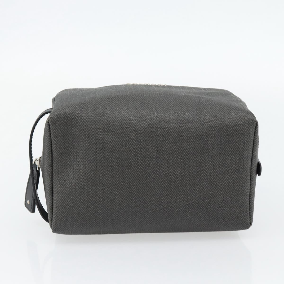 BVLGARI Clutch Bag PVC Gray Silver Auth 182460A