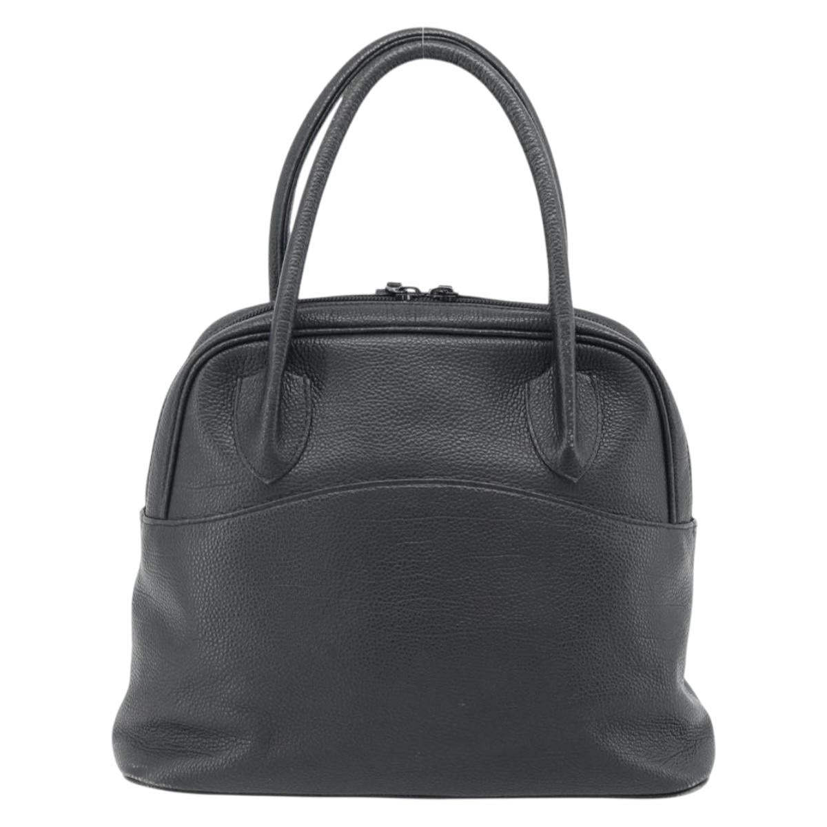 SAINT LAURENT Shoulder Bag Leather Black Gold Auth 182468A