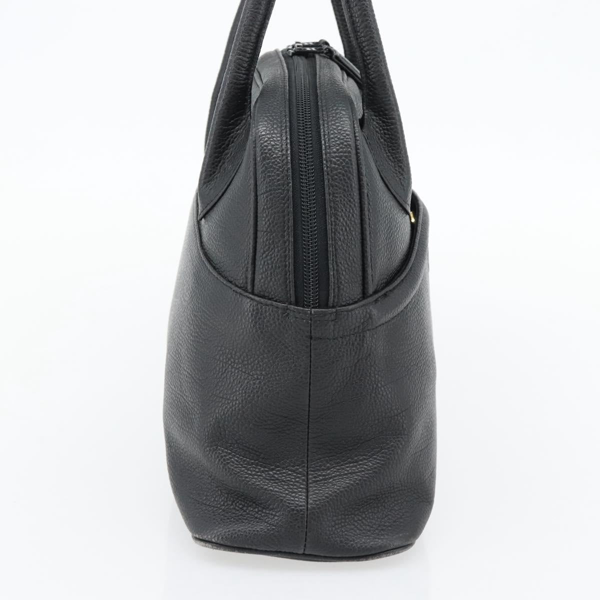 SAINT LAURENT Shoulder Bag Leather Black Gold Auth 182468A