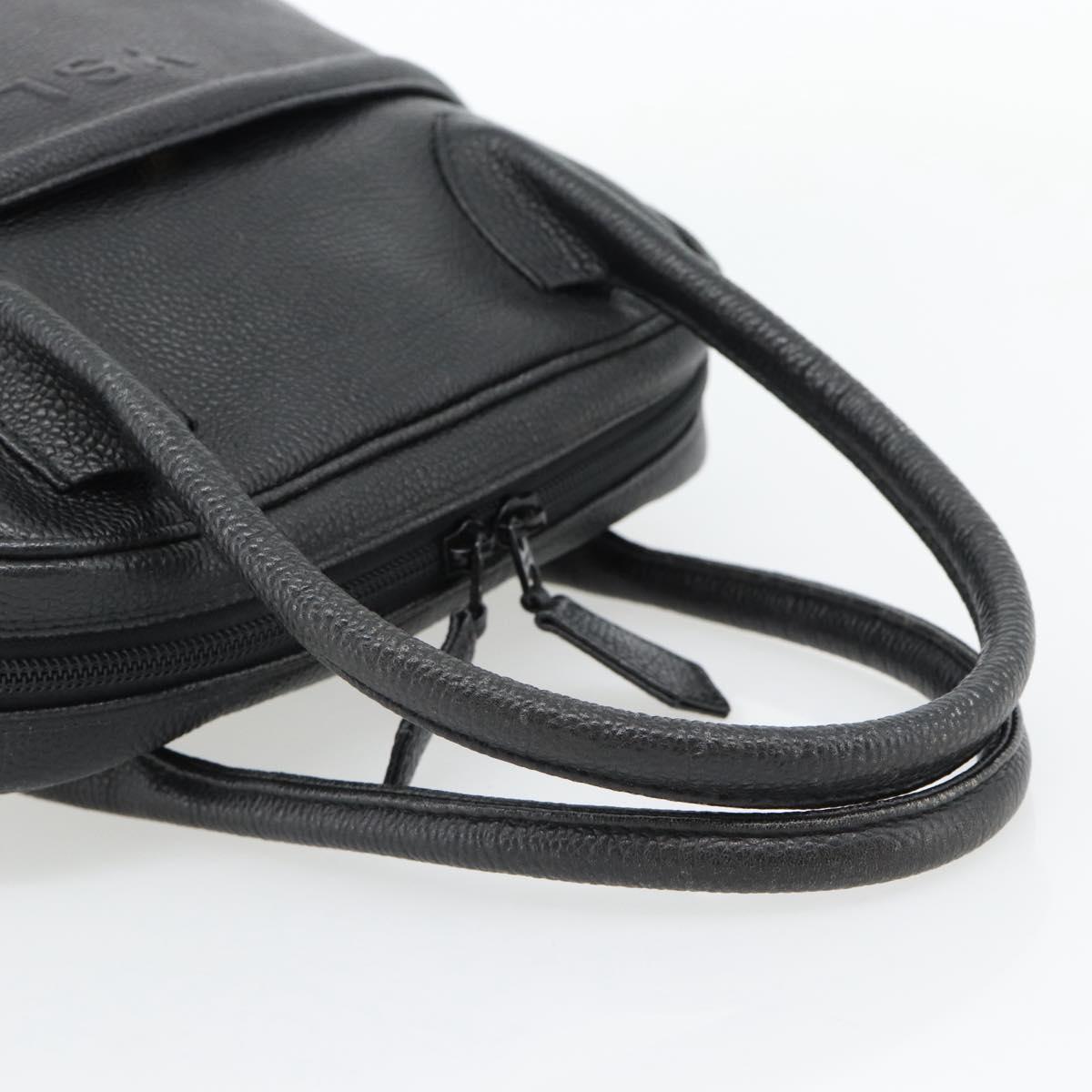 SAINT LAURENT Shoulder Bag Leather Black Gold Auth 182468A