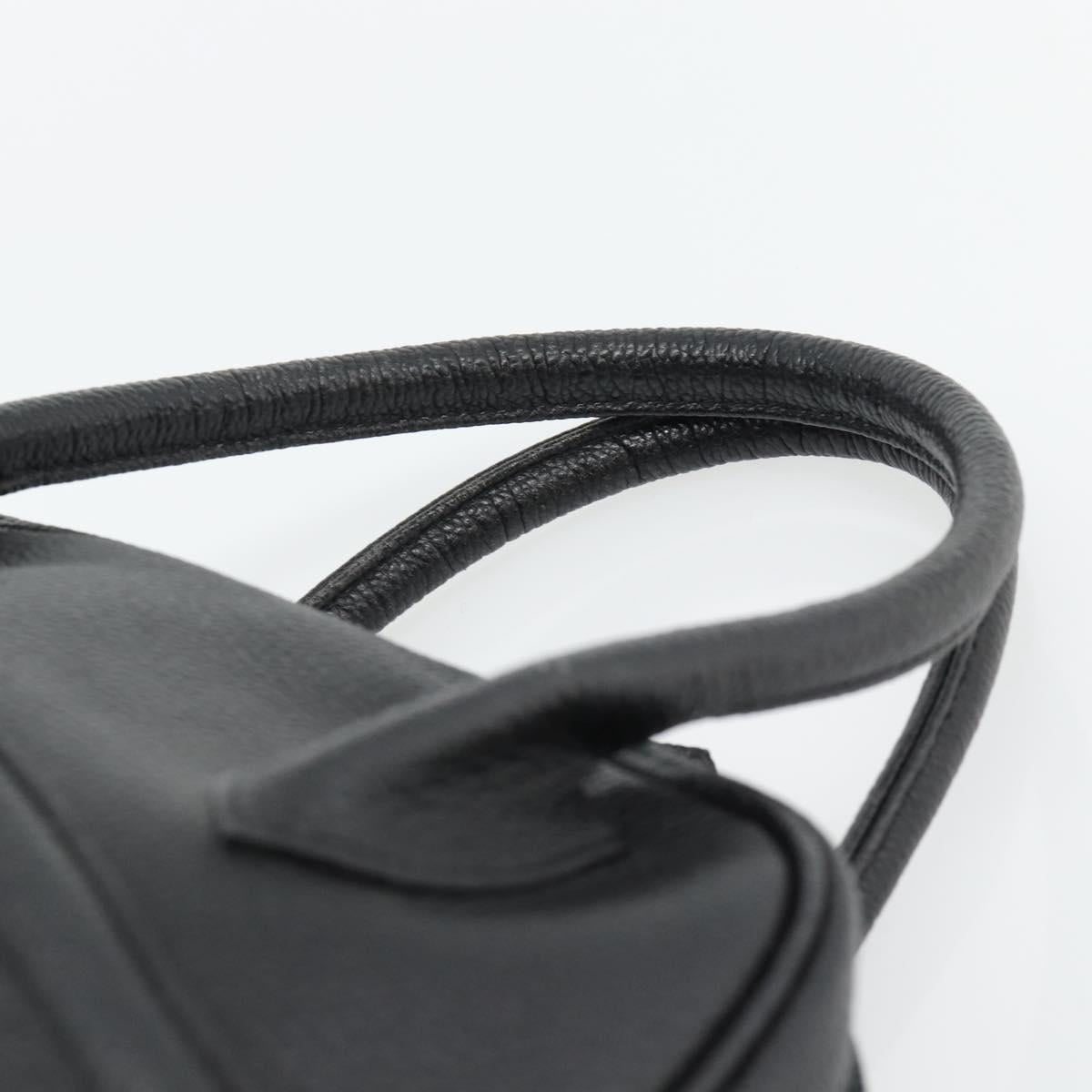 SAINT LAURENT Shoulder Bag Leather Black Gold Auth 182468A