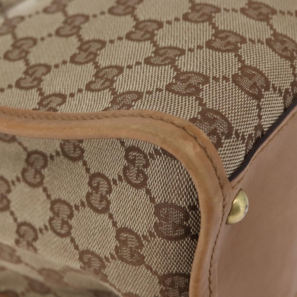 GUCCI GG Canvas Shoulder Bag Beige Gold 110292 Auth 182469