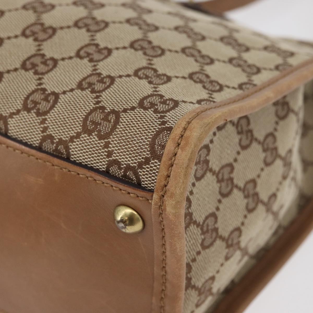 GUCCI GG Canvas Shoulder Bag Beige Gold 110292 Auth 182469