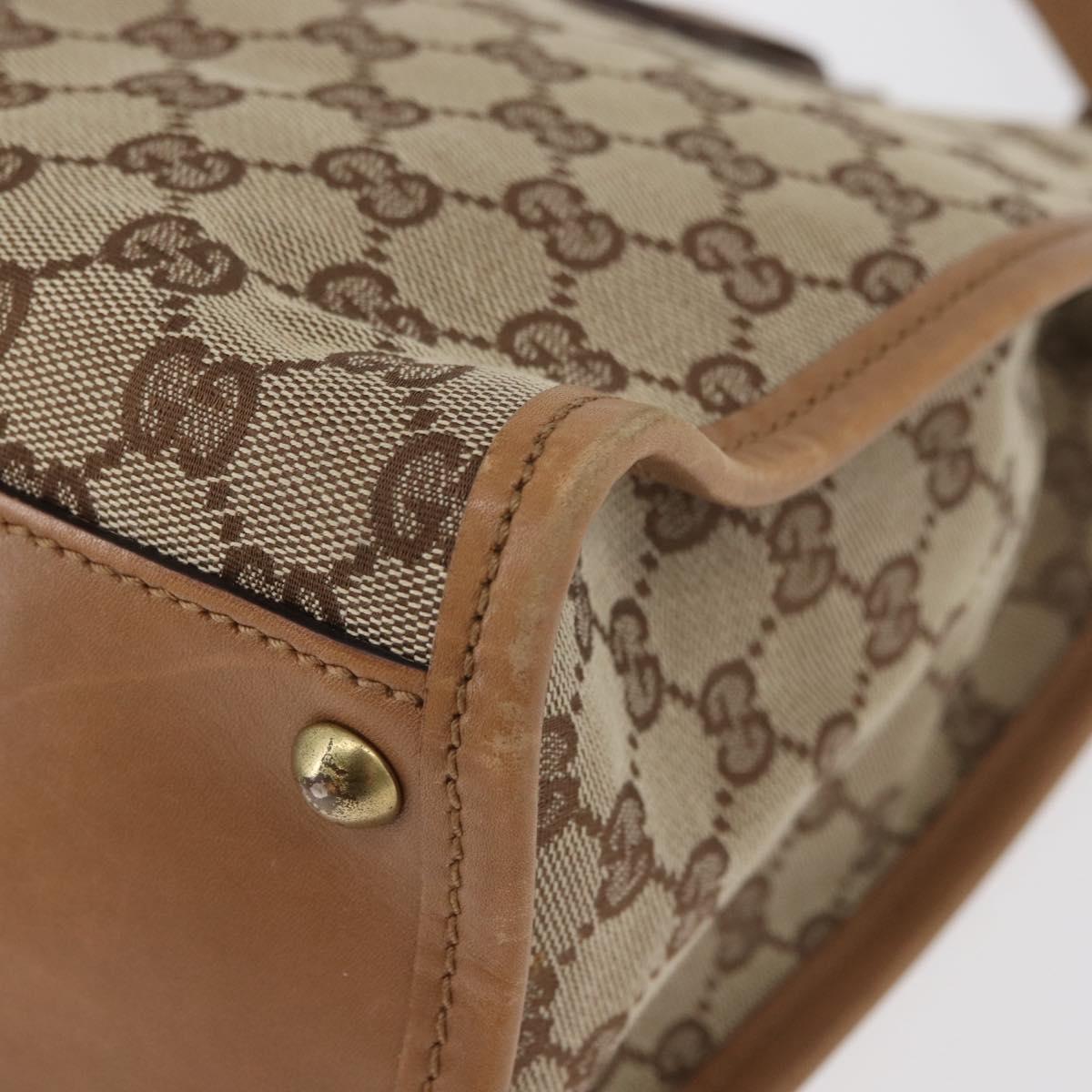 GUCCI GG Canvas Shoulder Bag Beige Gold 110292 Auth 182469