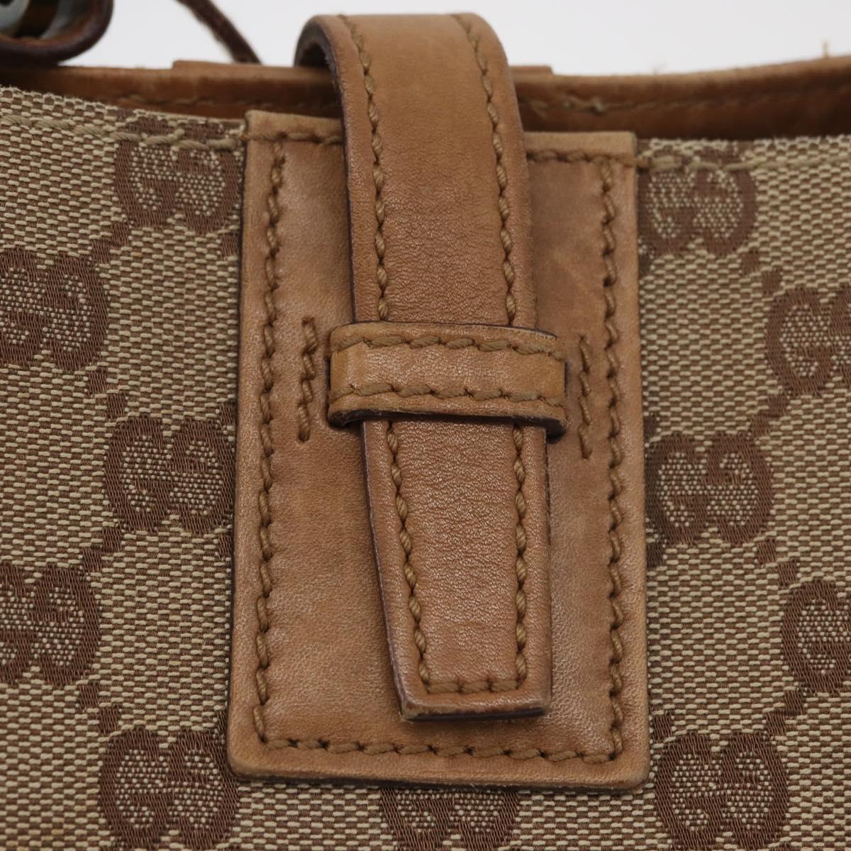 GUCCI GG Canvas Shoulder Bag Beige Gold 110292 Auth 182469