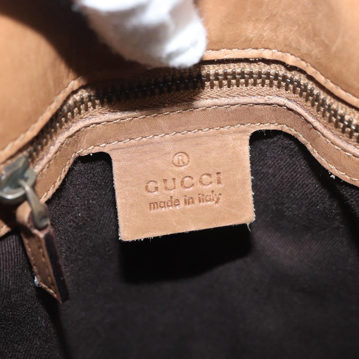 GUCCI GG Canvas Shoulder Bag Beige Gold 110292 Auth 182469