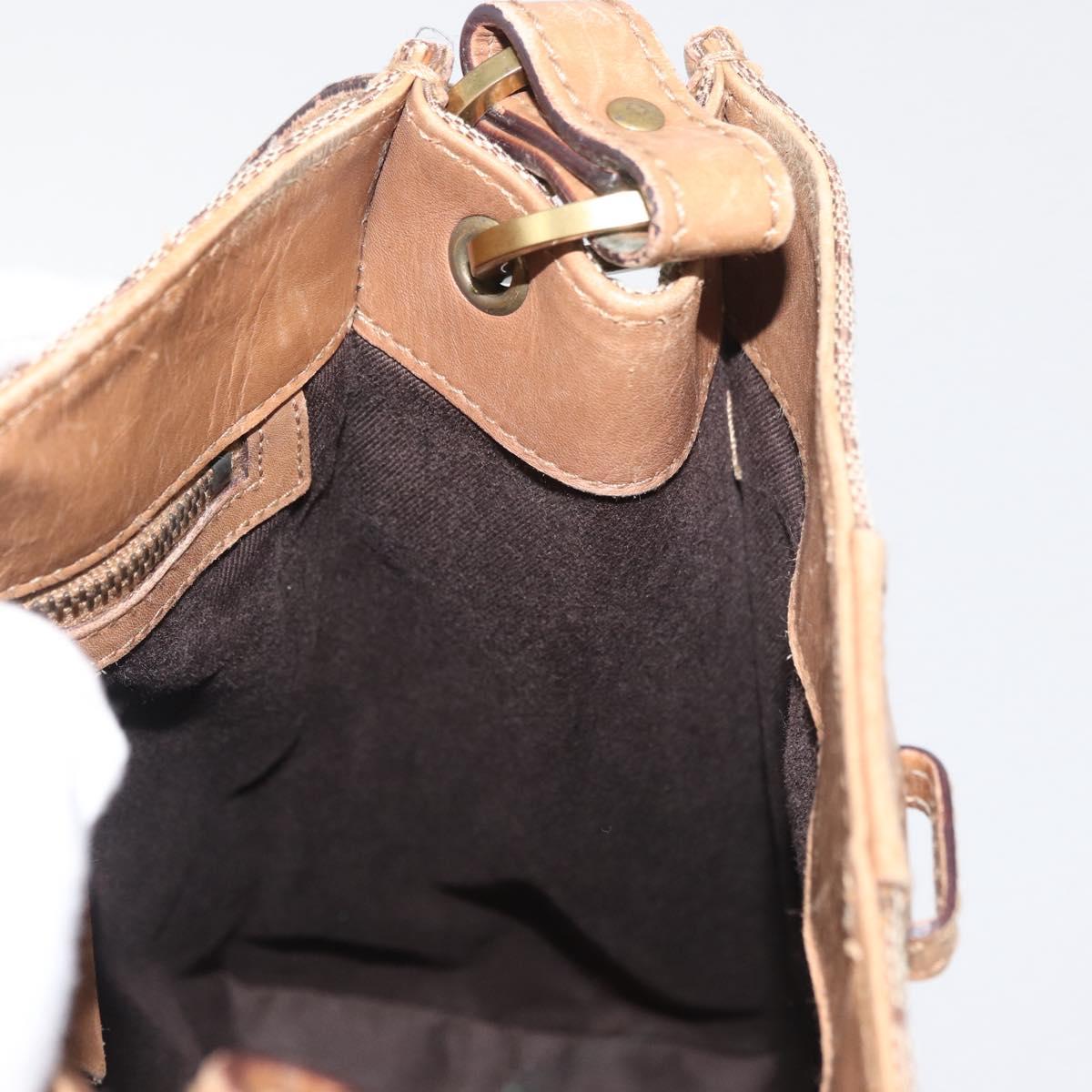 GUCCI GG Canvas Shoulder Bag Beige Gold 110292 Auth 182469