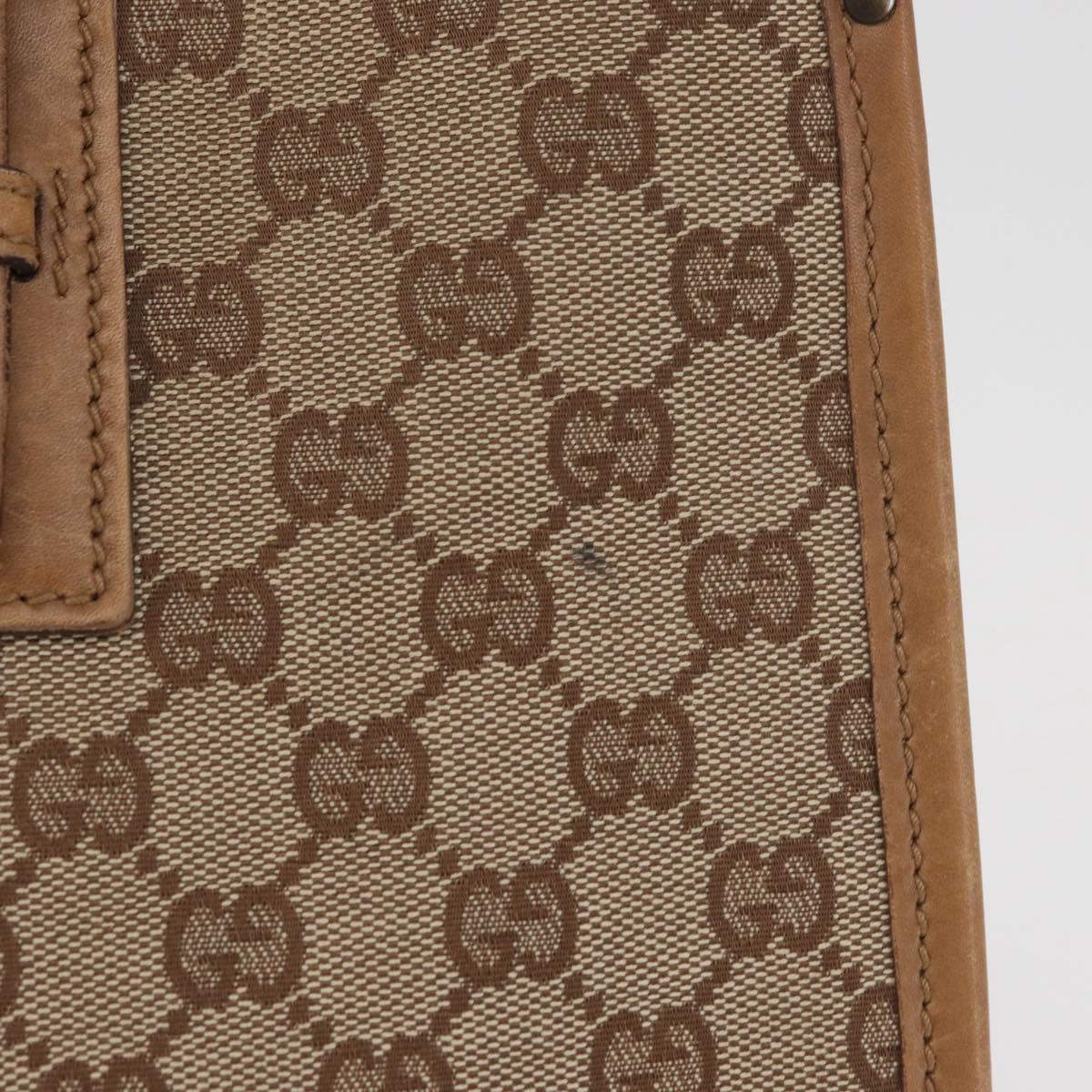 GUCCI GG Canvas Shoulder Bag Beige Gold 110292 Auth 182469