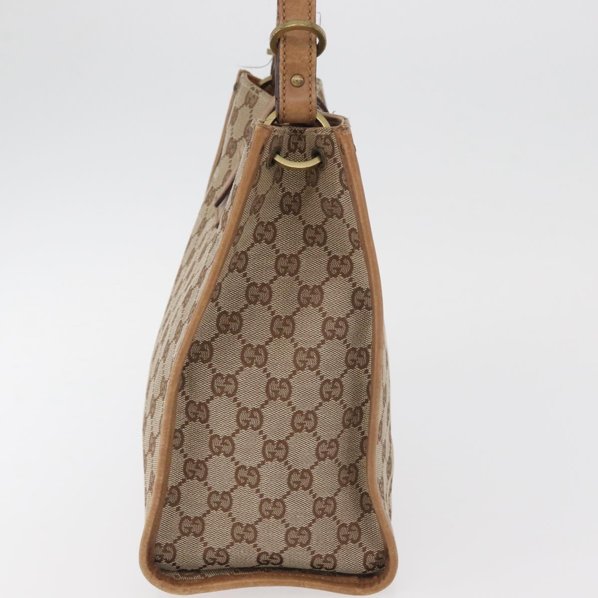 GUCCI GG Canvas Shoulder Bag Beige Gold 110292 Auth 182469