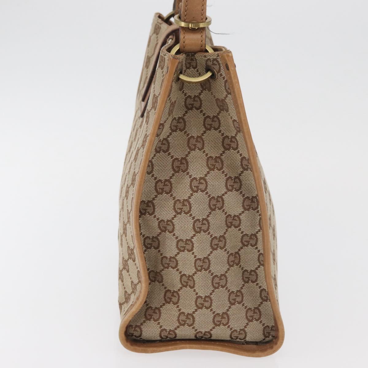 GUCCI GG Canvas Shoulder Bag Beige Gold 110292 Auth 182469