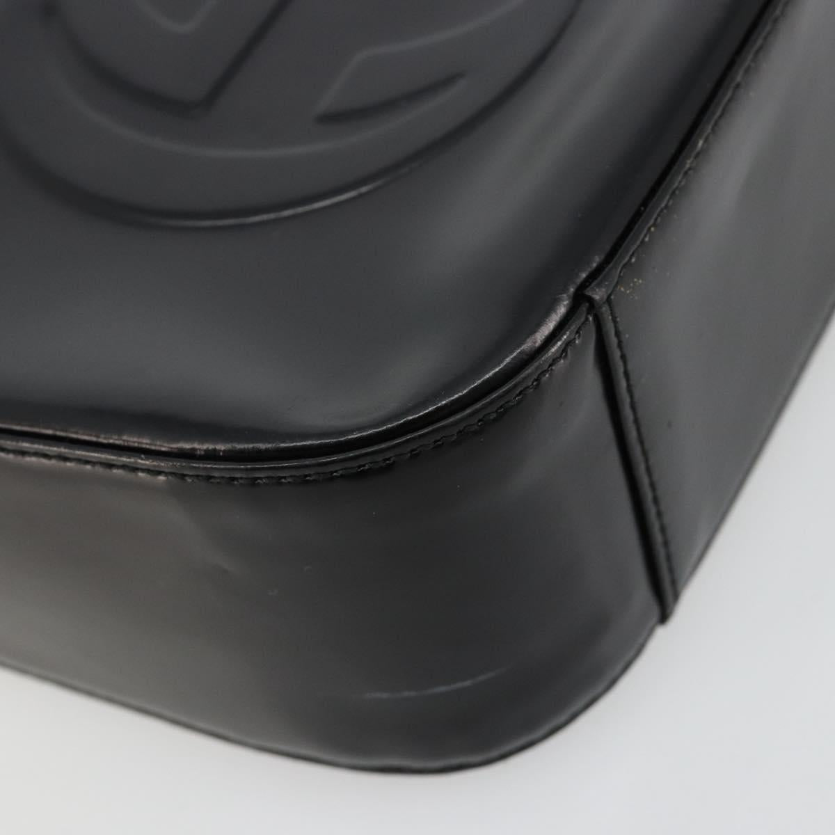 GUCCI Soho Hand Bag Patent leather Black Silver 007 0249 Auth 182478