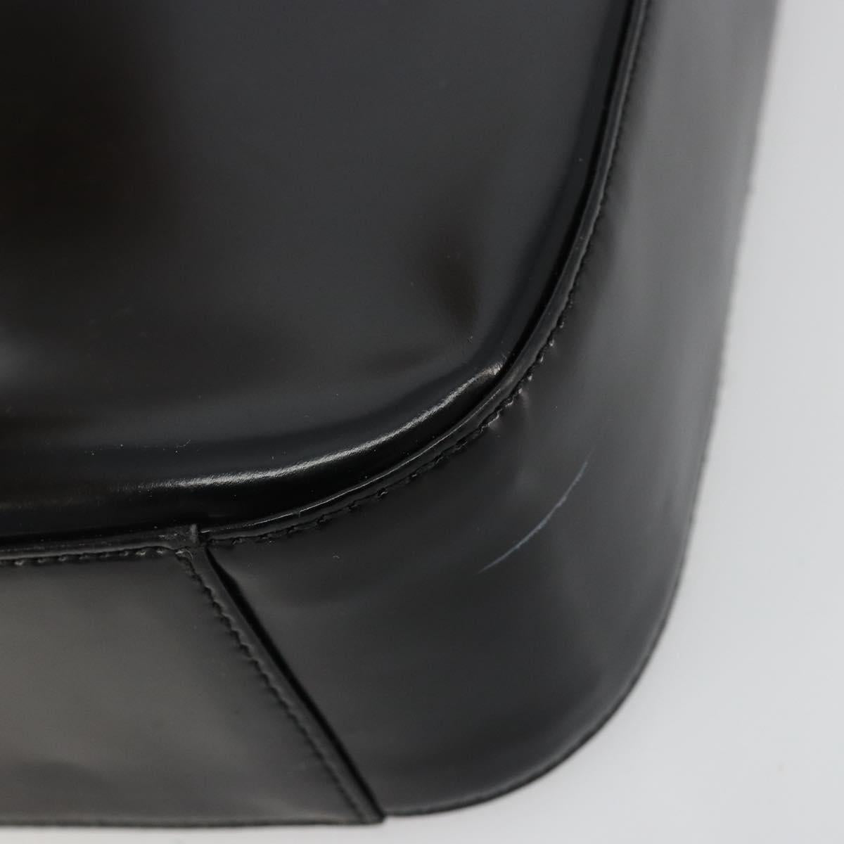 GUCCI Soho Hand Bag Patent leather Black Silver 007 0249 Auth 182478