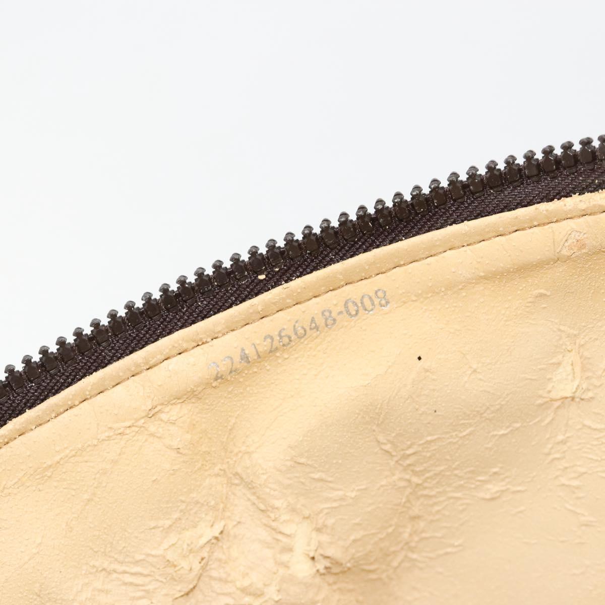 FENDI Zucca Canvas Vanity Hand Bag Black Brown Auth 182483