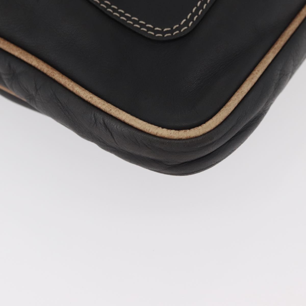 LOEWE Anagram Clutch Bag Leather Black Auth 182494