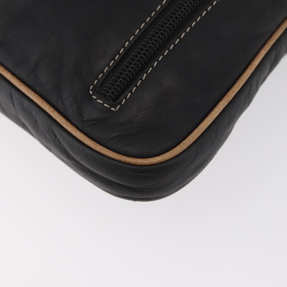 LOEWE Anagram Clutch Bag Leather Black Auth 182494