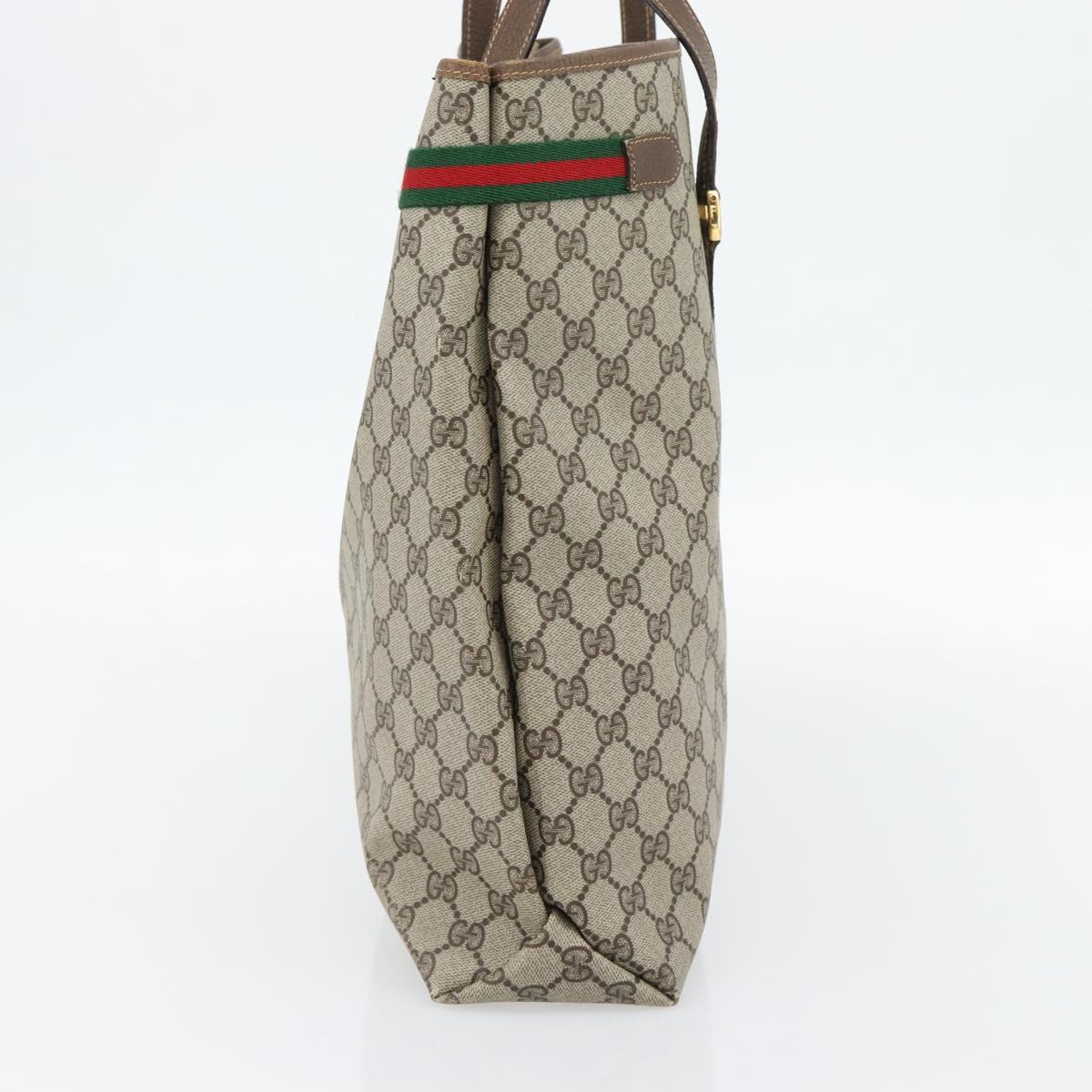 GUCCI GG Supreme Web Sherry Line Bag PVC Beige Red Green 39 02 091 Auth 182498