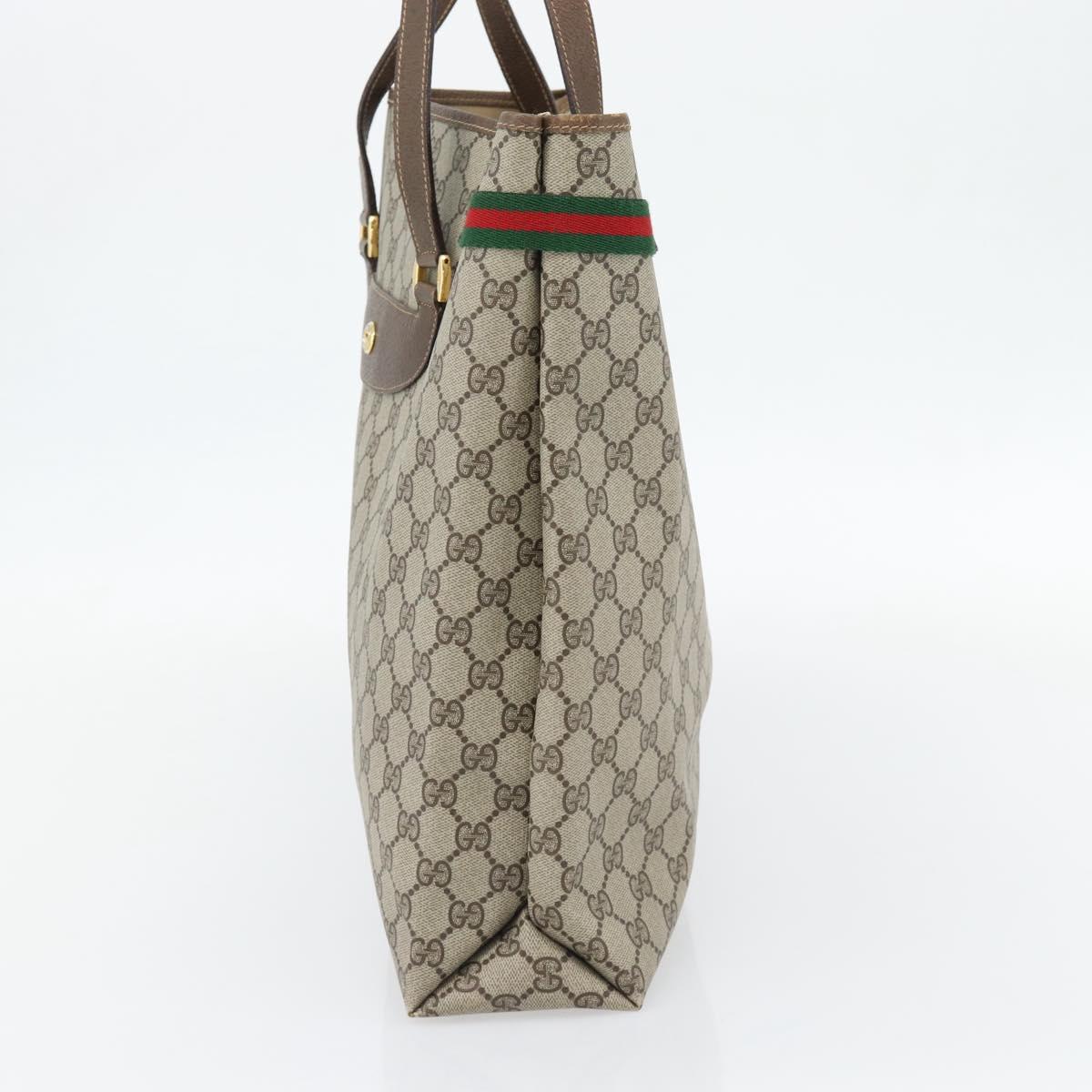 GUCCI GG Supreme Web Sherry Line Bag PVC Beige Red Green 39 02 091 Auth 182498