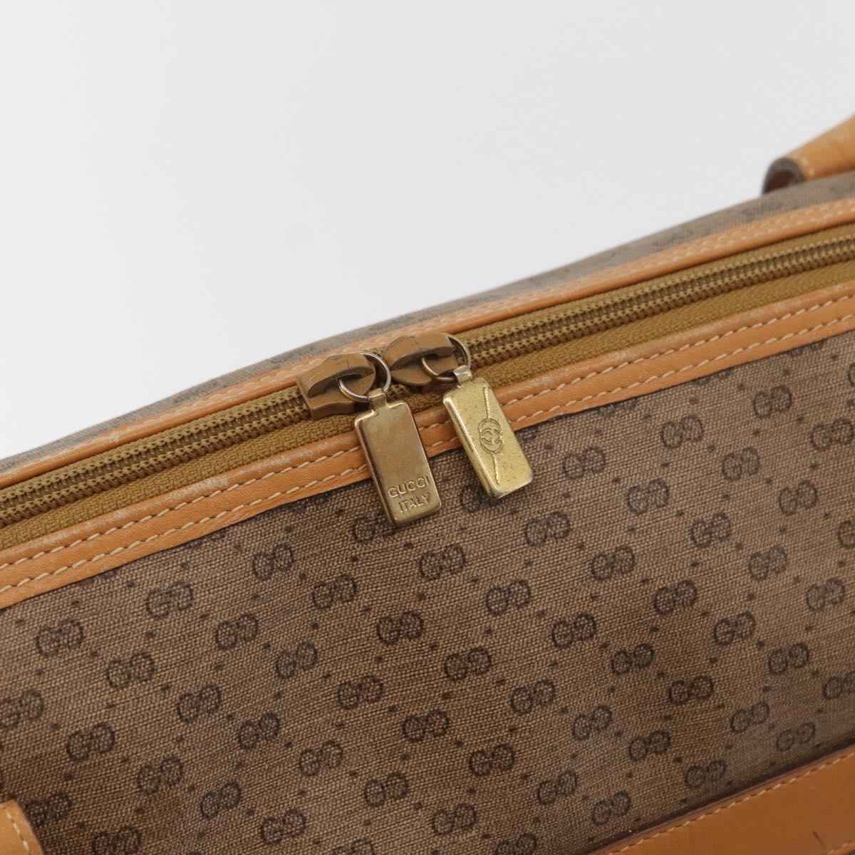 GUCCI Micro GG Supreme Hand Bag PVC Beige Gold Auth 182499