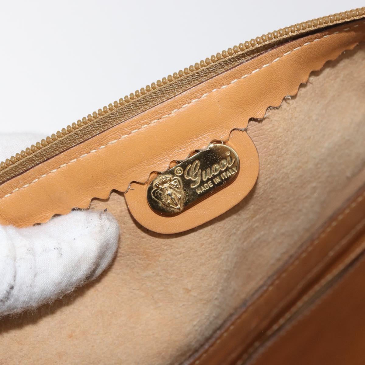 GUCCI Micro GG Supreme Hand Bag PVC Beige Gold Auth 182499