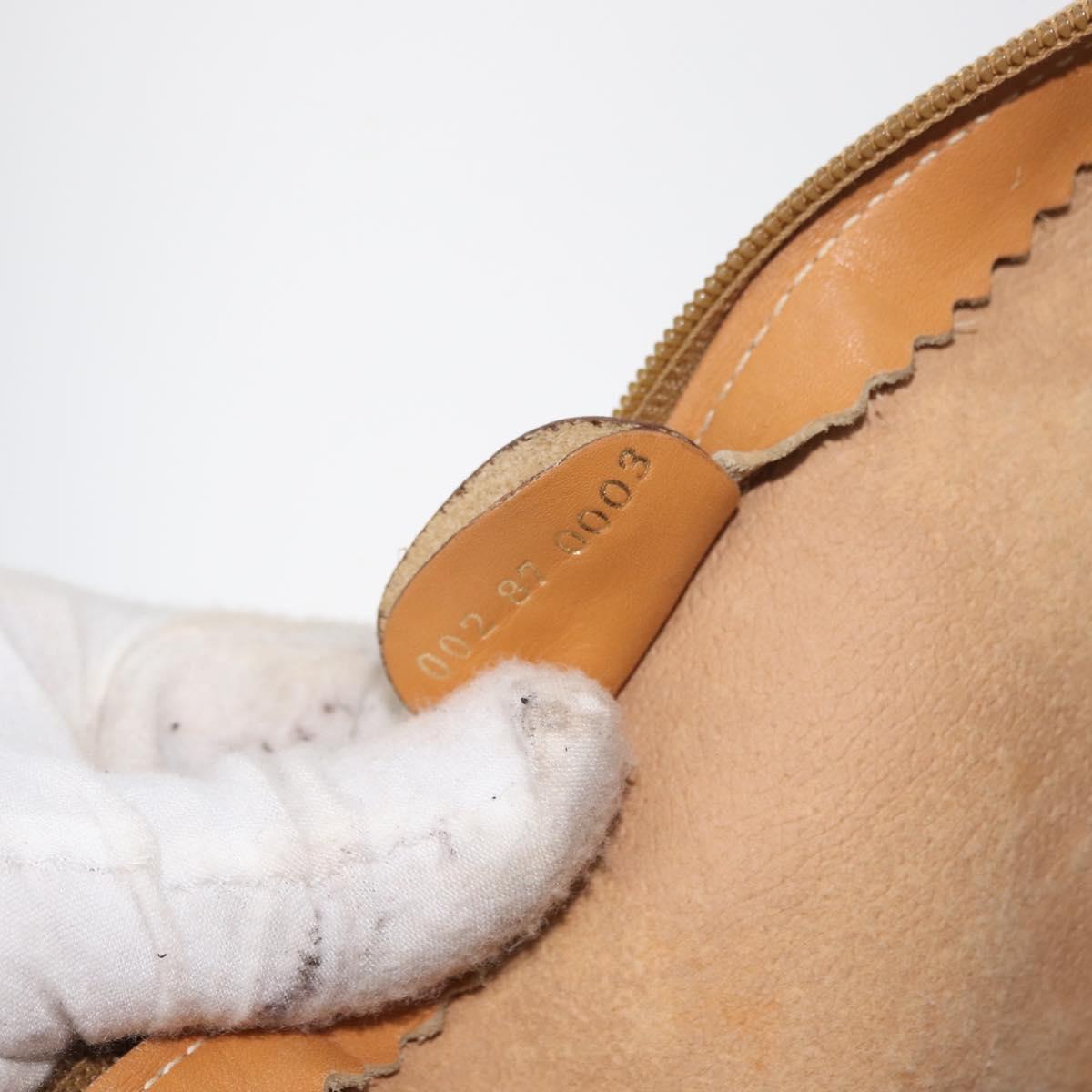 GUCCI Micro GG Supreme Hand Bag PVC Beige Gold Auth 182499
