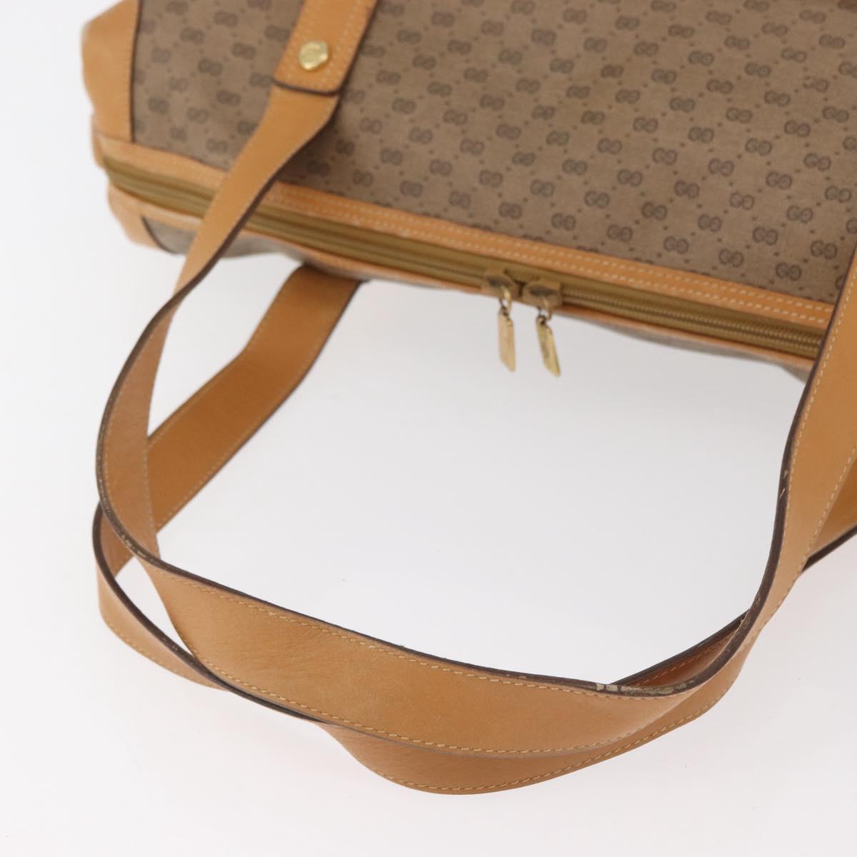 GUCCI Micro GG Supreme Hand Bag PVC Beige Gold Auth 182499