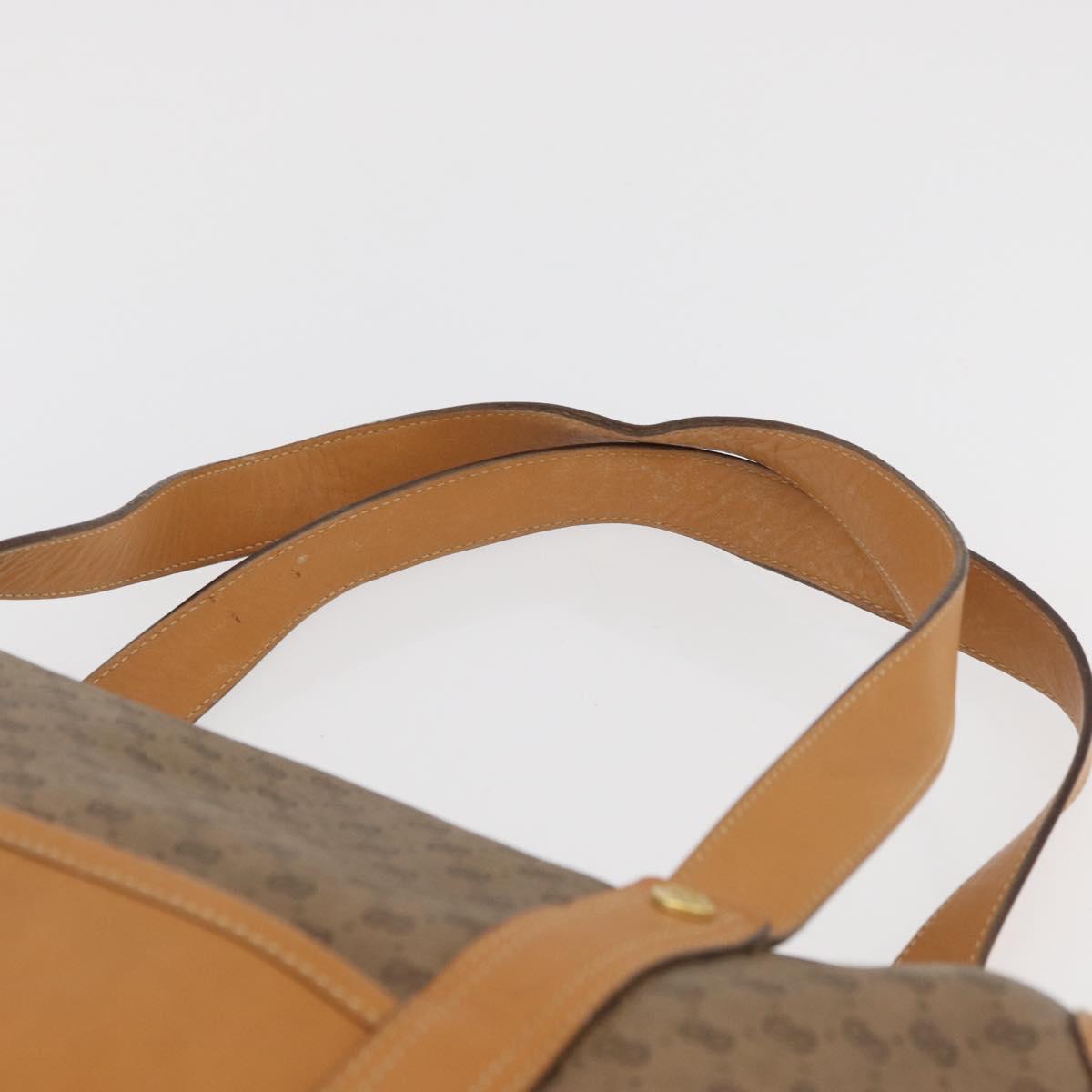 GUCCI Micro GG Supreme Hand Bag PVC Beige Gold Auth 182499