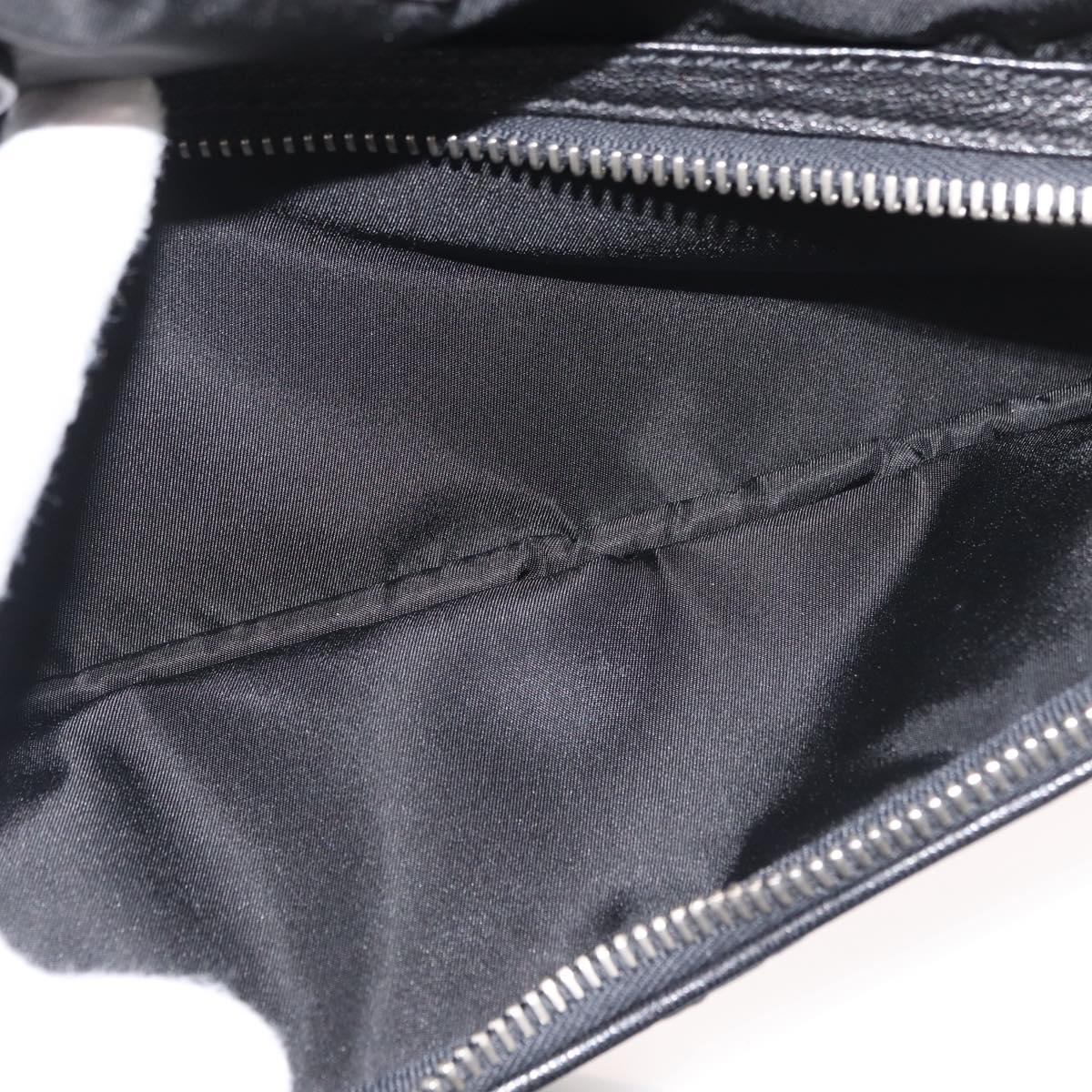 PRADA Hand Bag Nylon Black Silver Auth 182500V