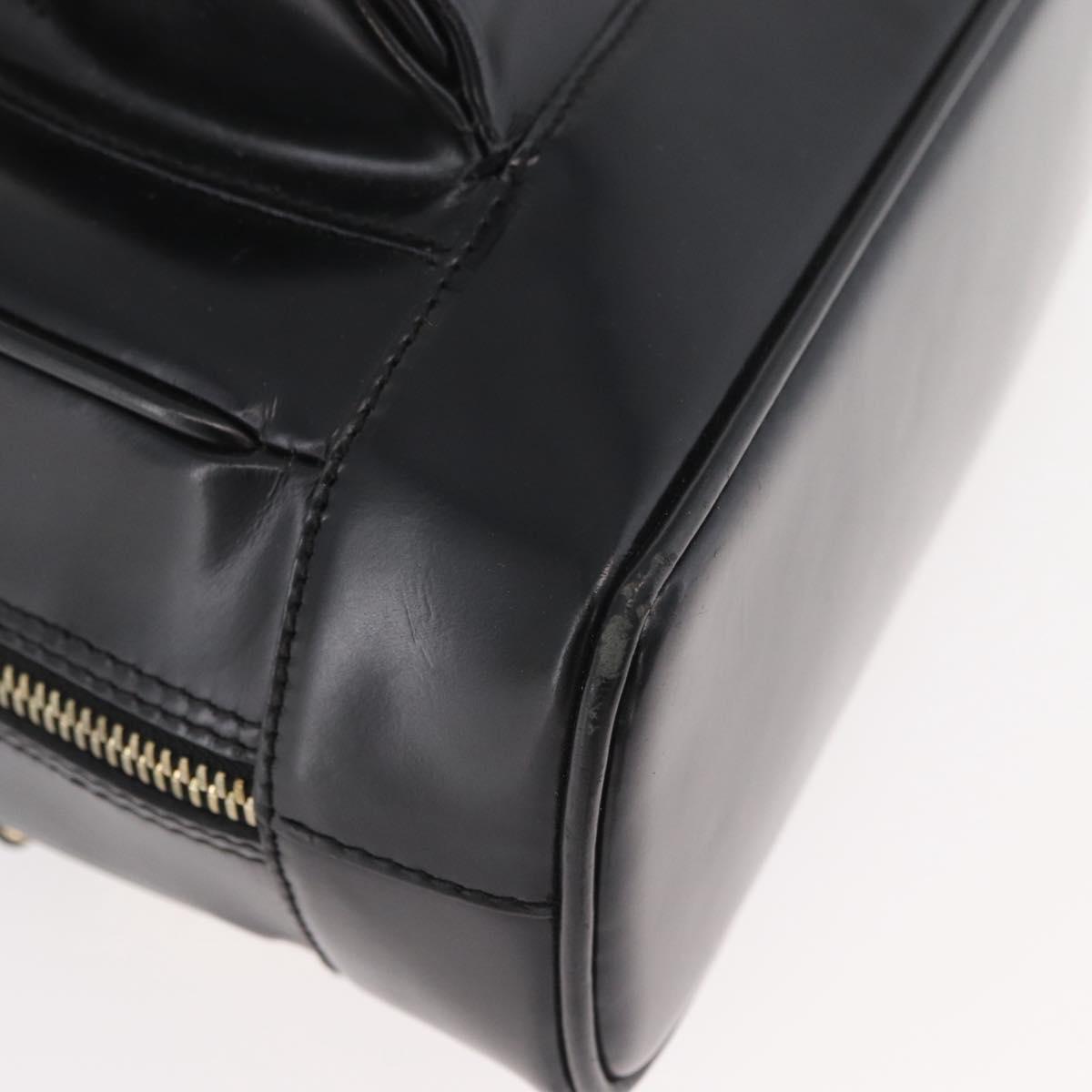 GUCCI Bamboo Body Bag Patent leather Brown Gold 003 3444 0127 Auth 182503