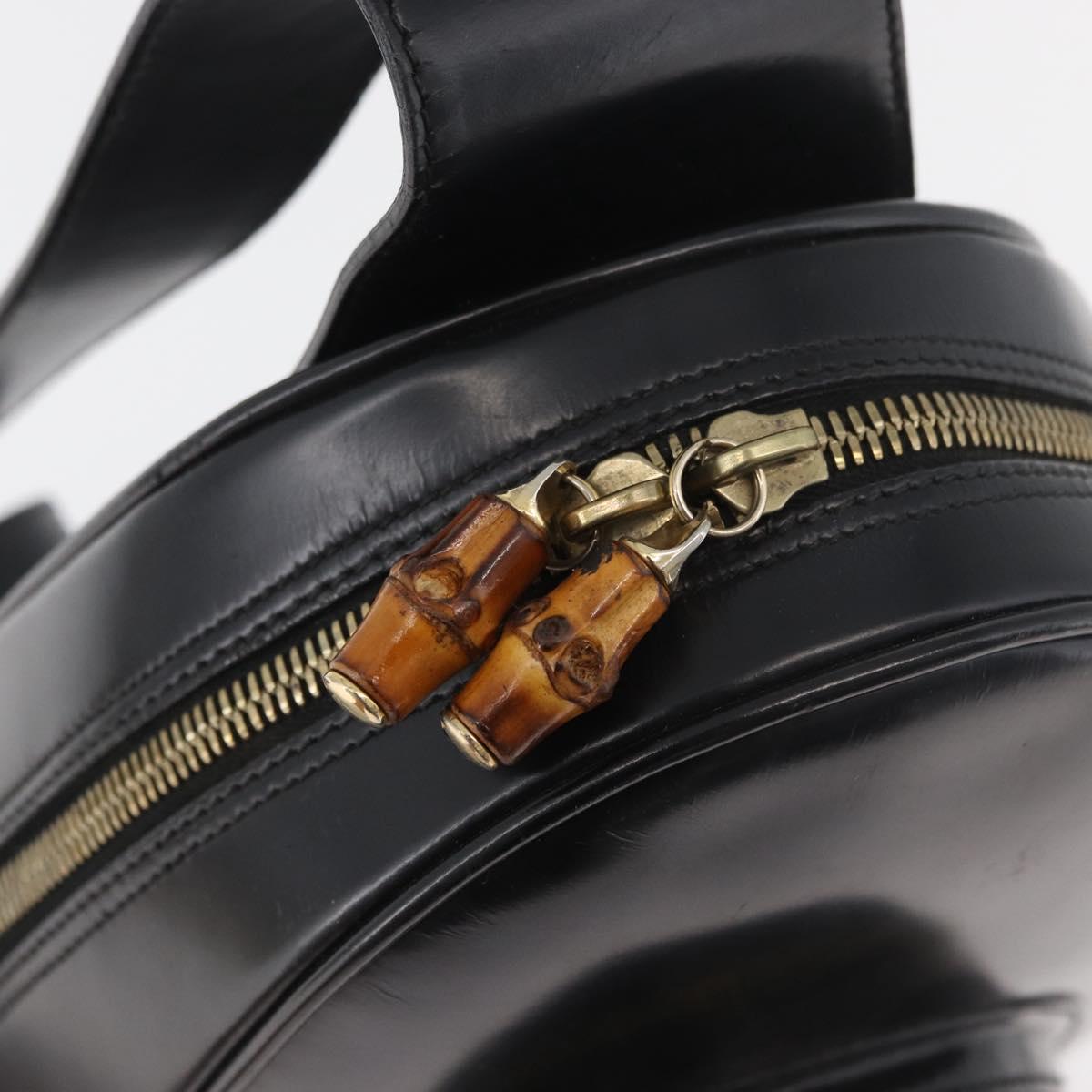 GUCCI Bamboo Body Bag Patent leather Brown Gold 003 3444 0127 Auth 182503
