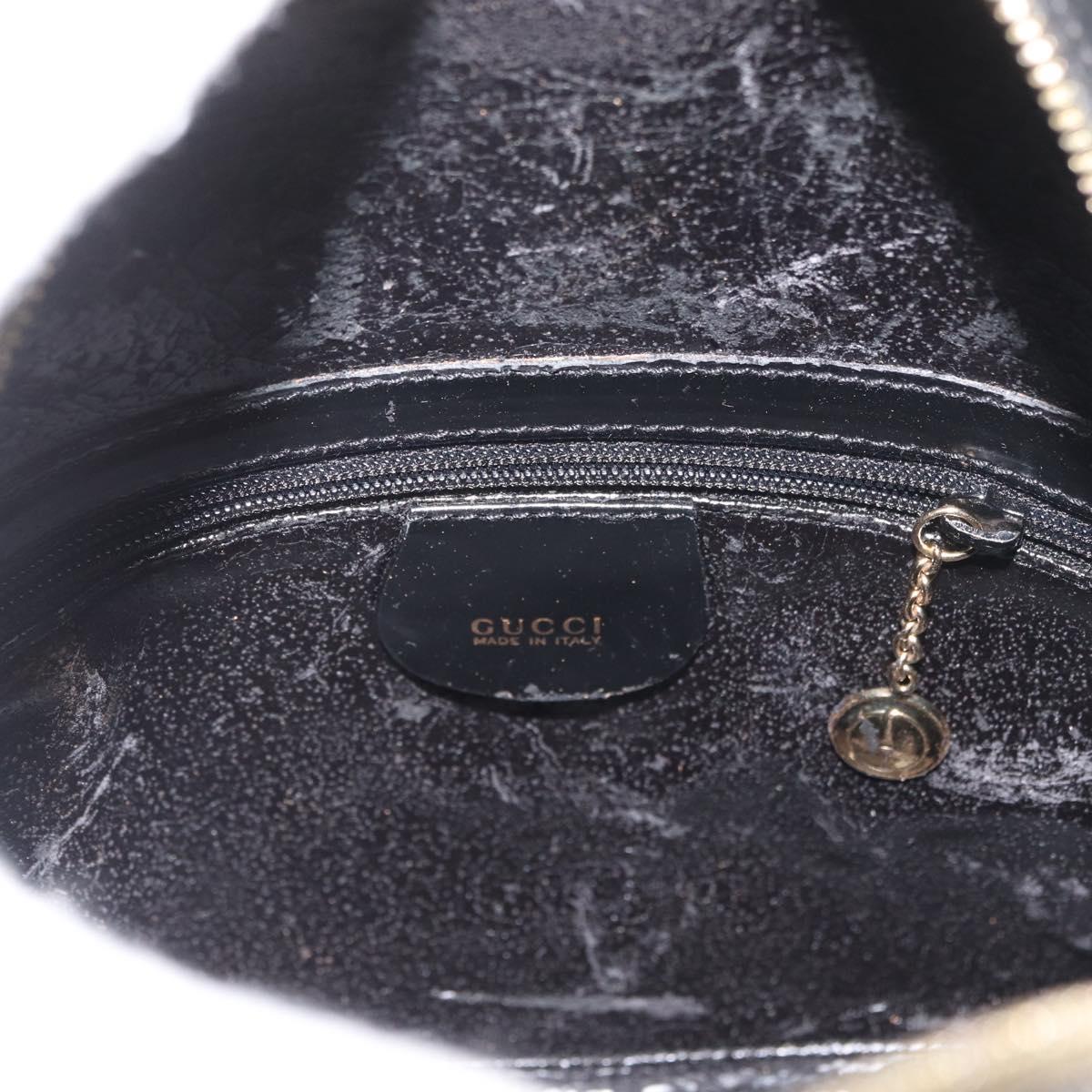 GUCCI Bamboo Body Bag Patent leather Brown Gold 003 3444 0127 Auth 182503