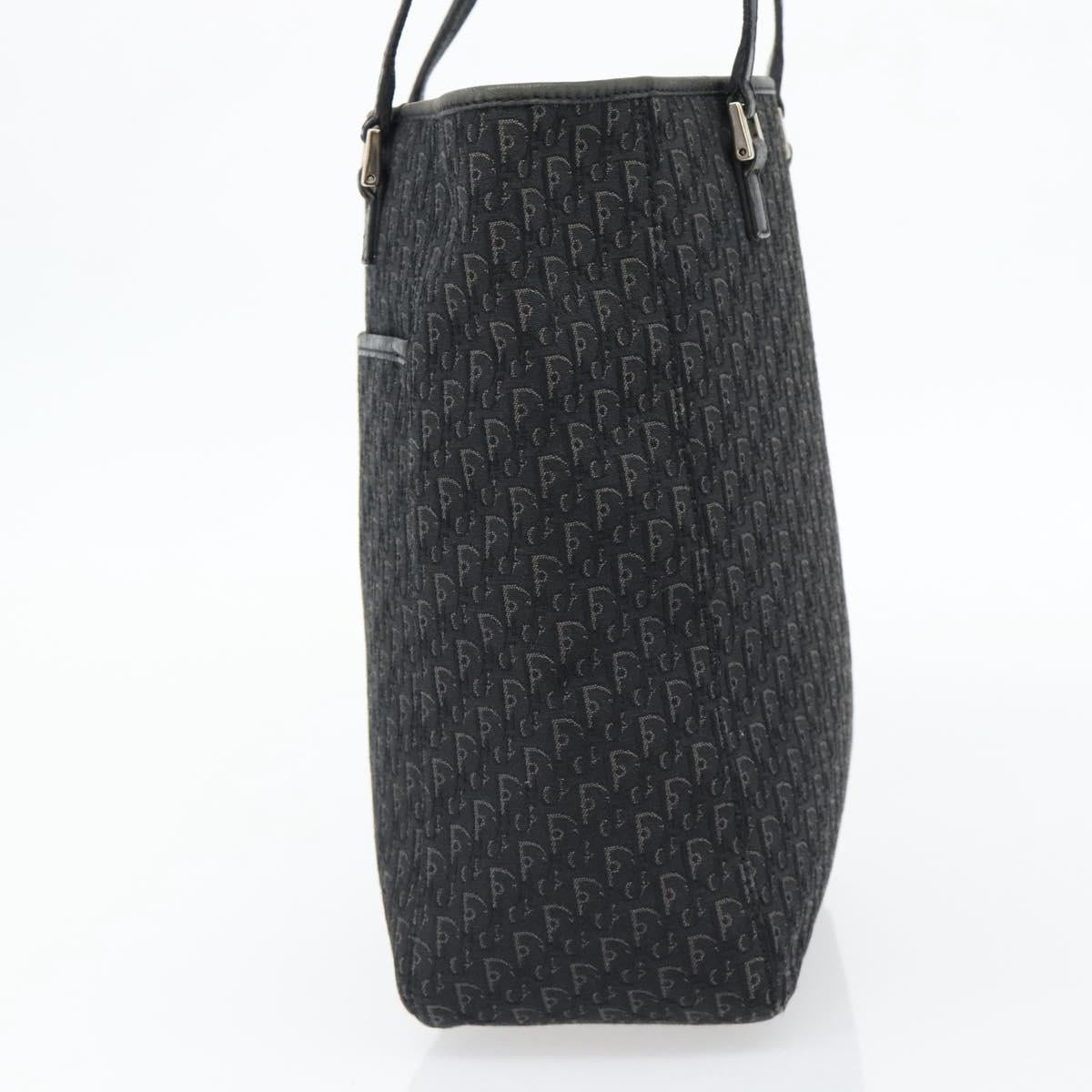 Christian Dior Trotter Canvas Shoulder Bag Black Silver Auth 182504A