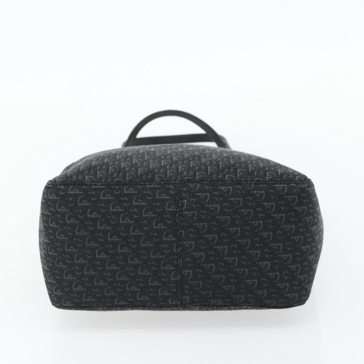 Christian Dior Trotter Canvas Shoulder Bag Black Silver Auth 182504A