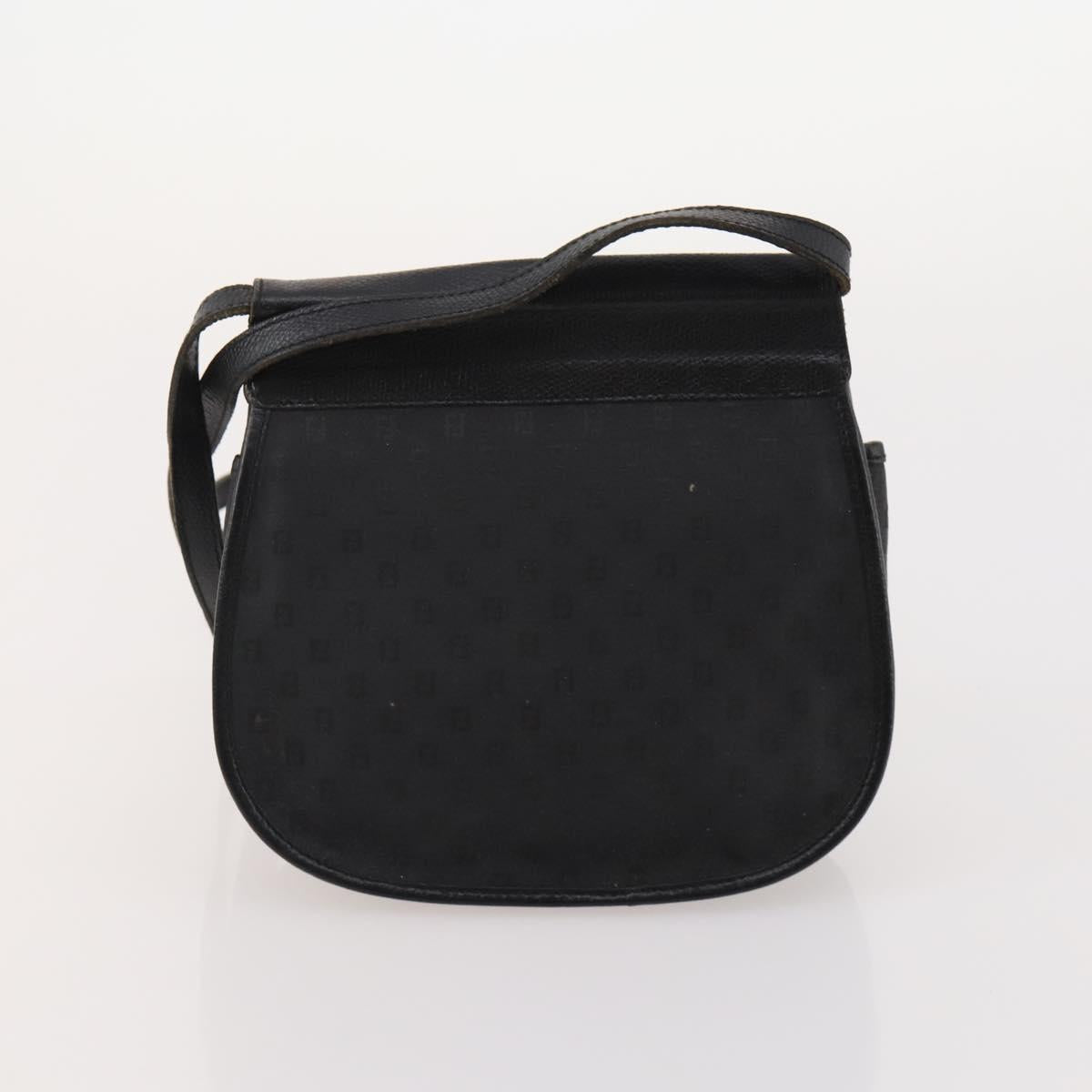 FENDI Zucchino Canvas Bag Coated Canvas 2 Set Black Beige Auth 182517