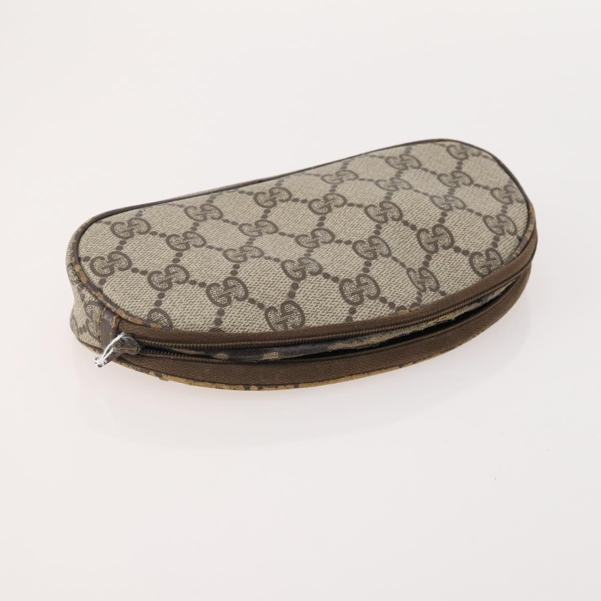 GUCCI GG Supreme Clutch Bag PVC 3 Set Beige Auth 182518