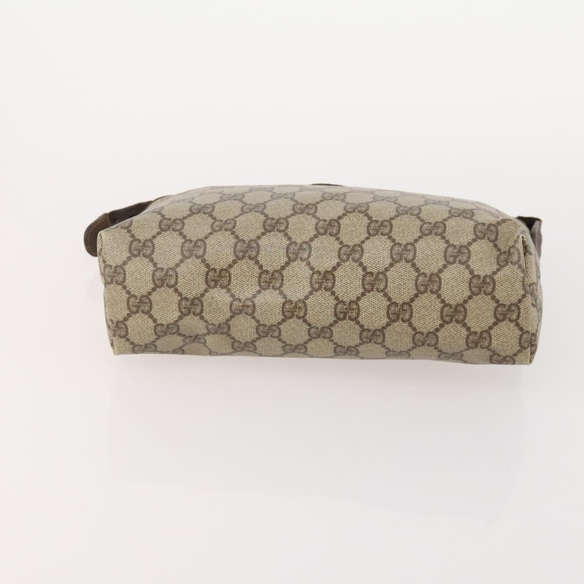 GUCCI GG Supreme Clutch Bag PVC 3 Set Beige Auth 182518