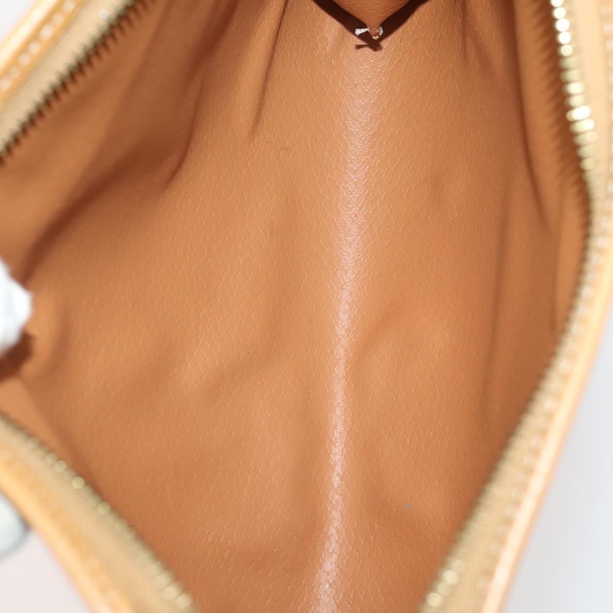 CELINE Macadam Canvas Clutch Bag PVC Leather 4 Set Brown Beige Auth 182519