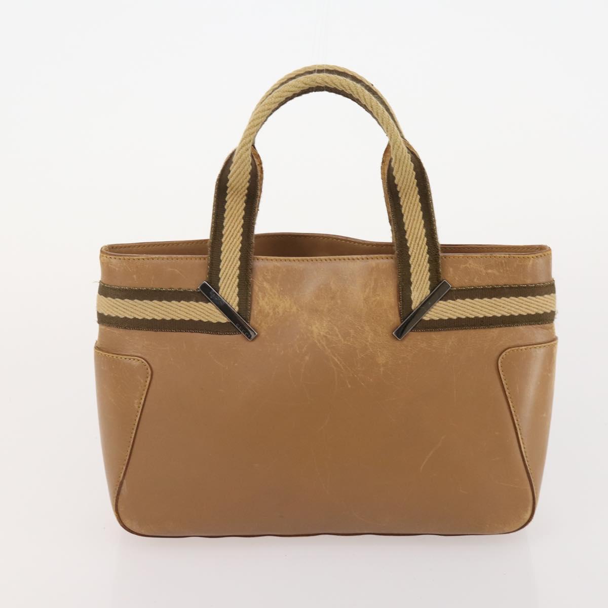 GUCCI Sherry Line Shoulder Bag Leather 2 Set Black Beige Auth 182522