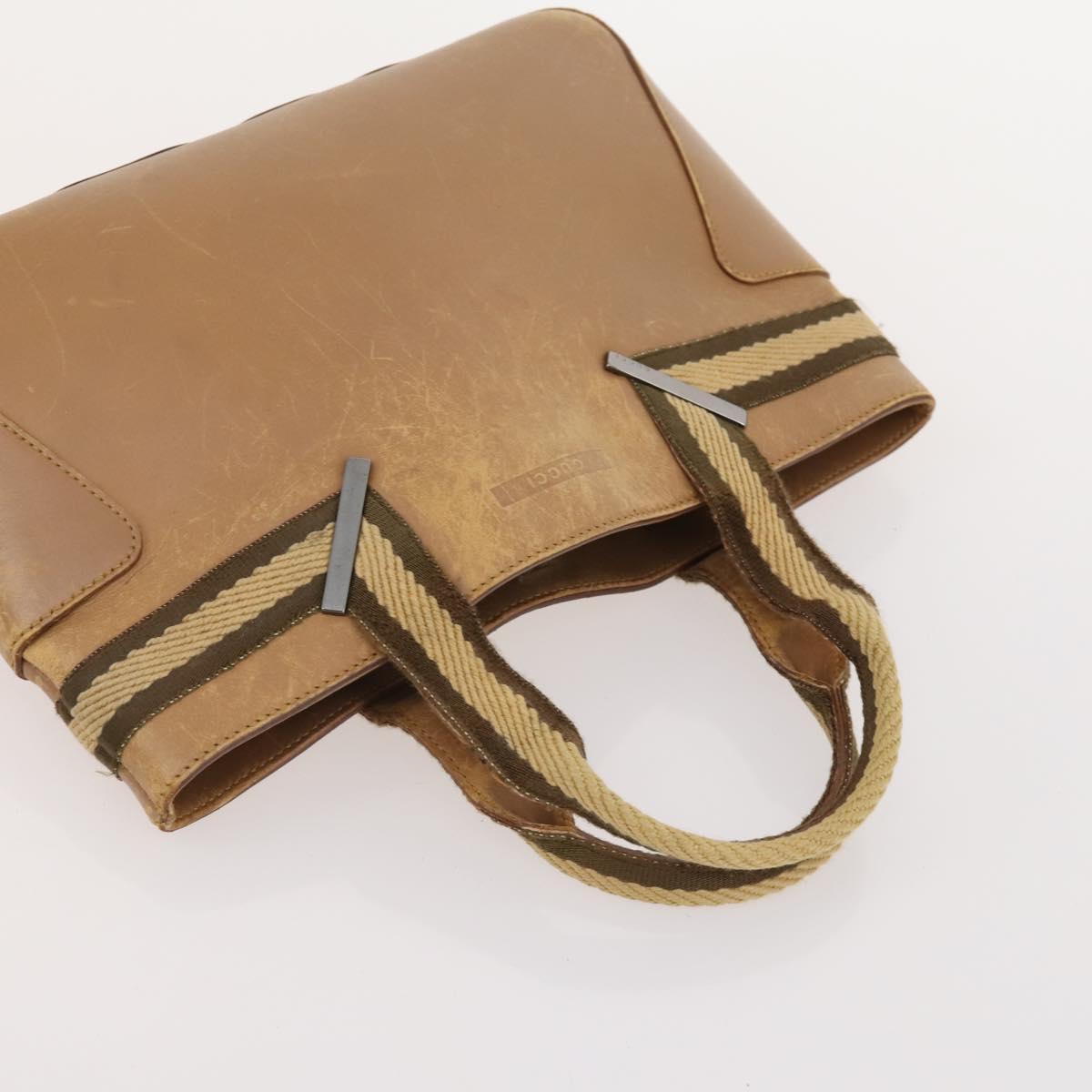GUCCI Sherry Line Shoulder Bag Leather 2 Set Black Beige Auth 182522