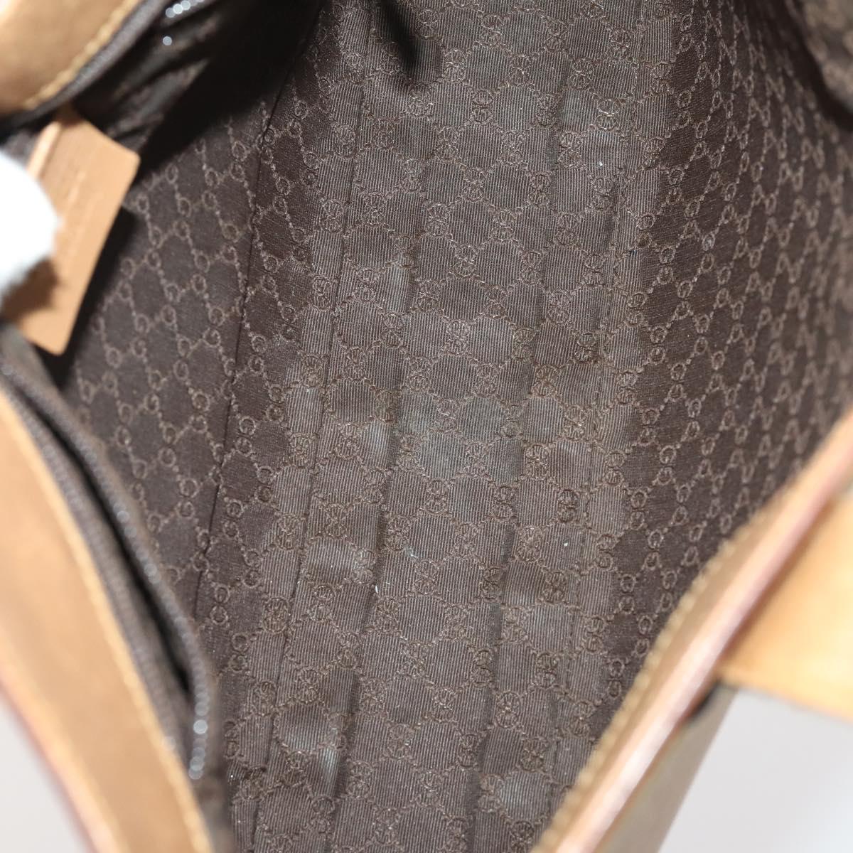 GUCCI Sherry Line Shoulder Bag Leather 2 Set Black Beige Auth 182522