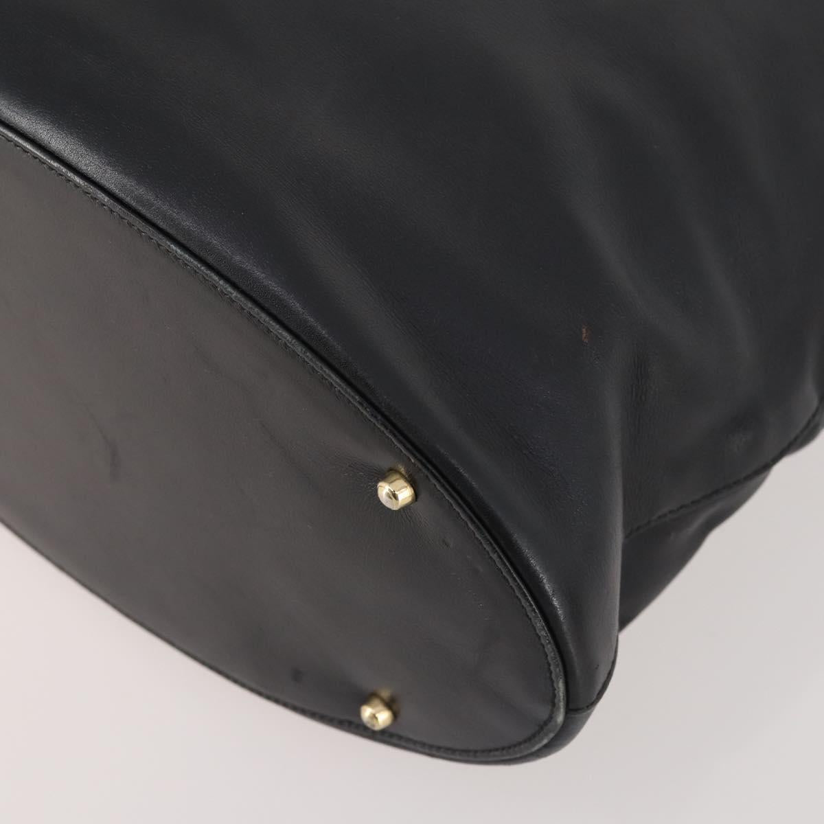 GUCCI Sherry Line Shoulder Bag Leather 2 Set Black Beige Auth 182522