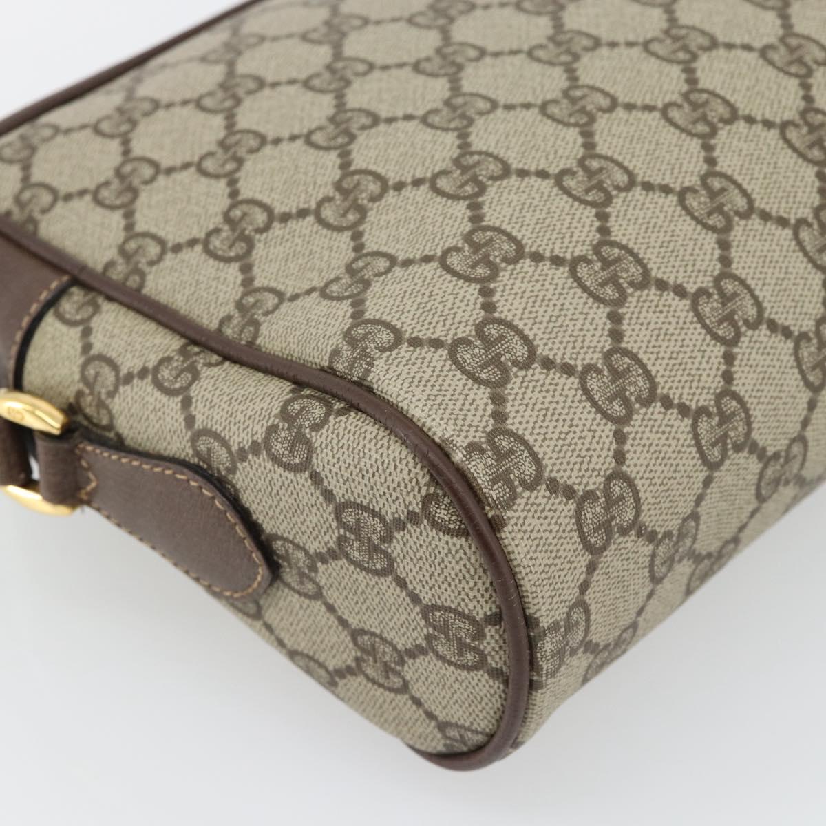 GUCCI GG Supreme Web Sherry Line Bag PVC Beige Gold 001 113 6472 Auth 182533