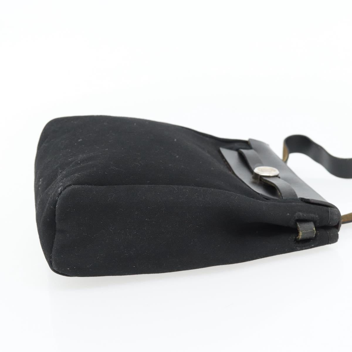 HERMES Herbag TPM Shoulder Bag Canvas Black Auth 182534