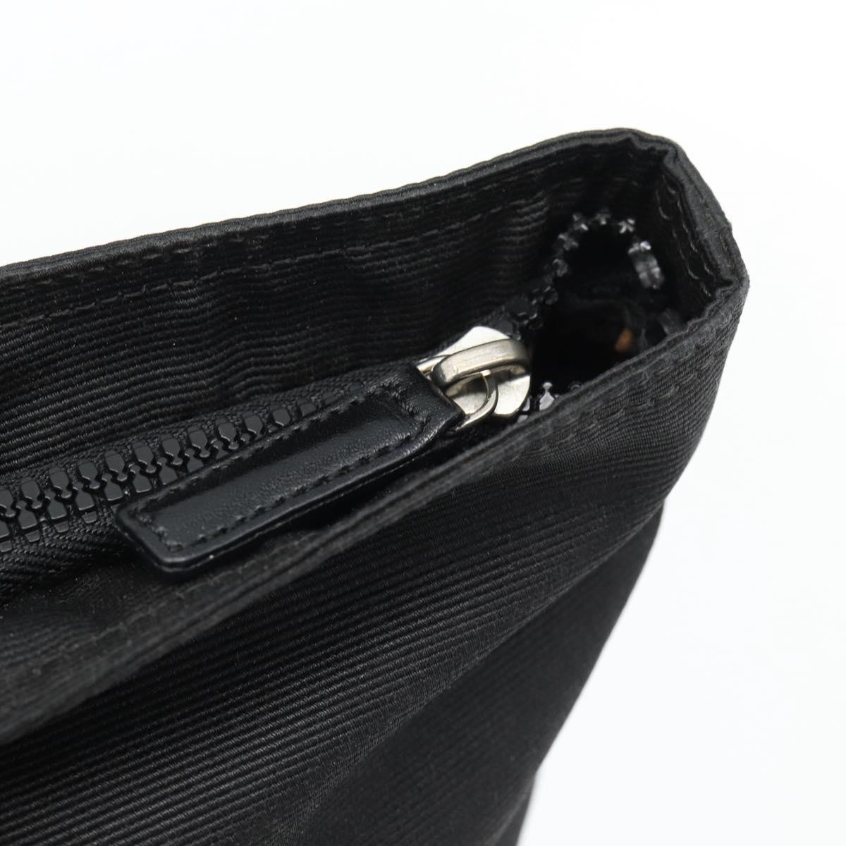 FENDI Hand Bag Canvas Black Silver Auth 182539