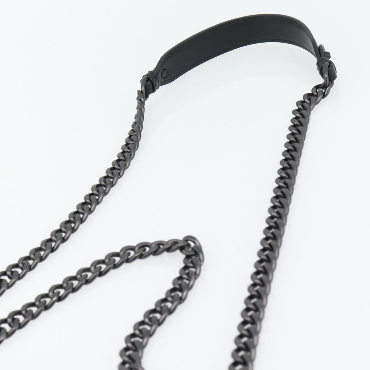 PRADA Chain Shoulder Bag Leather Black Auth 182547M
