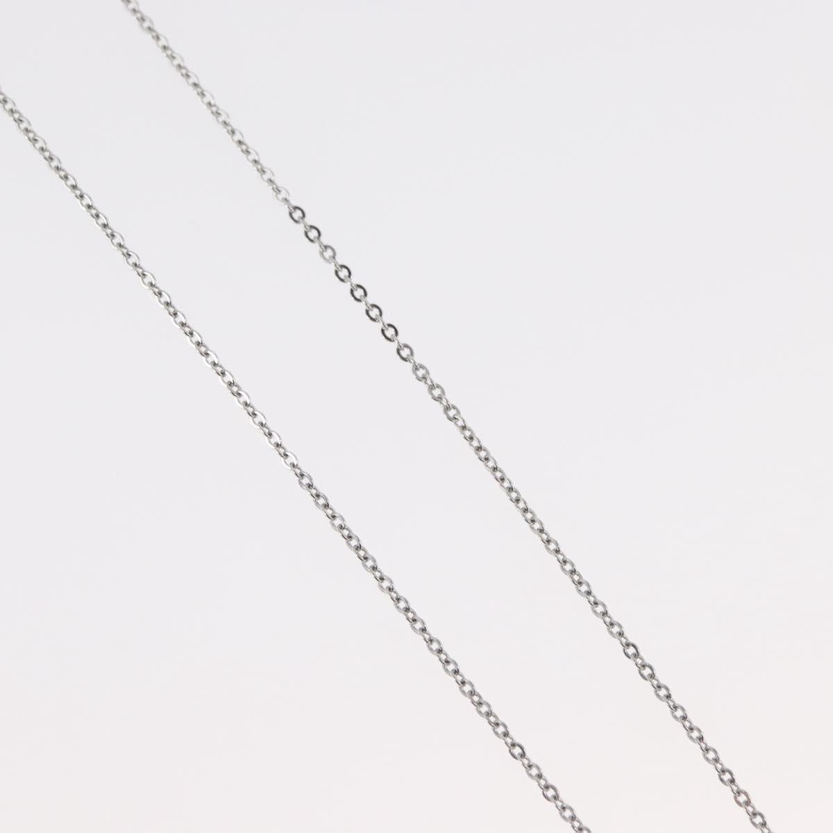 HERMES Pop Ash H Necklace metal Silver Auth 182551M