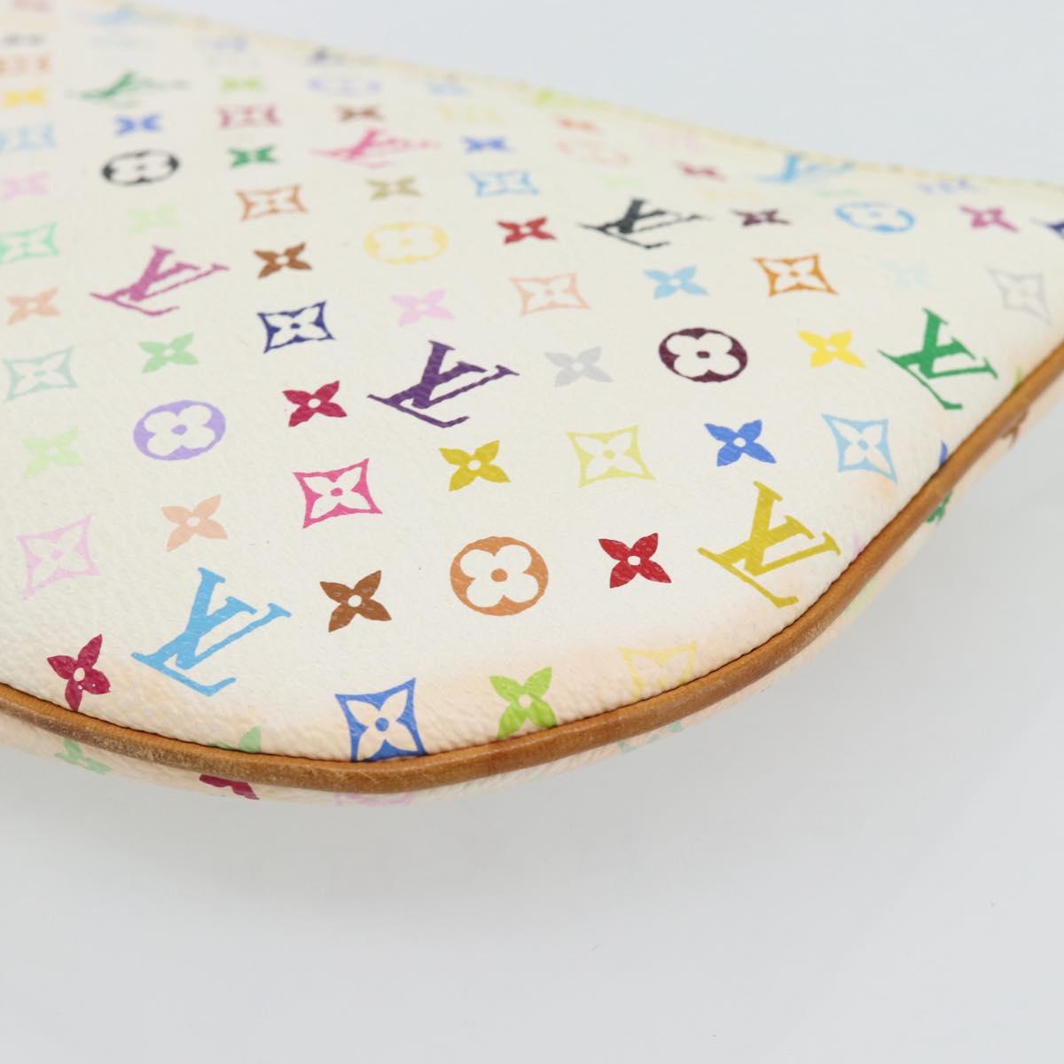 LOUIS VUITTON Monogram Multicolor Pochette GM Pouch White M60027 LV Auth 182552A