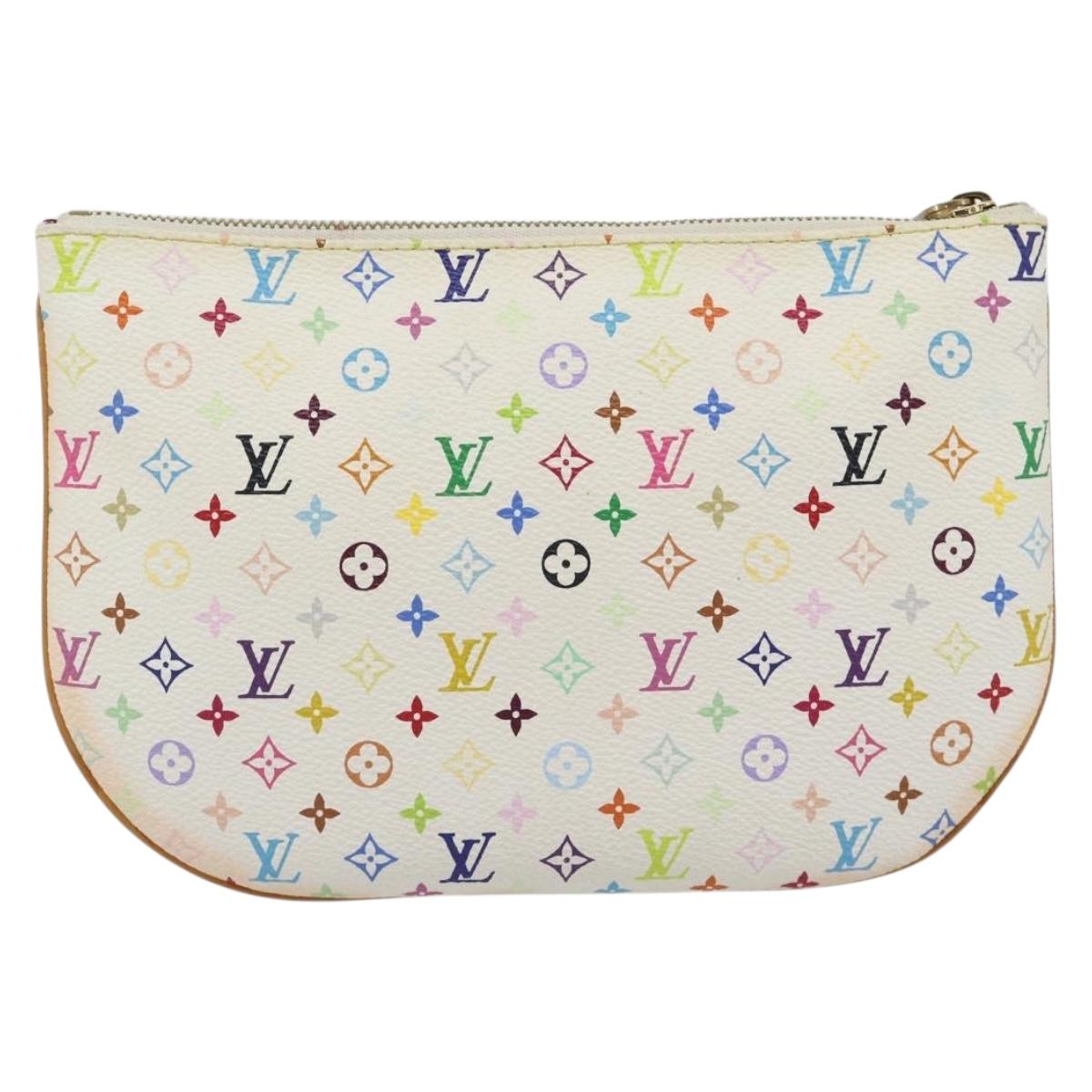 LOUIS VUITTON Monogram Multicolor Pochette GM Pouch White M60027 LV Auth 182552A